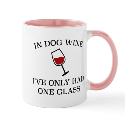 White/Pink Inside - In Dog Wine Mug