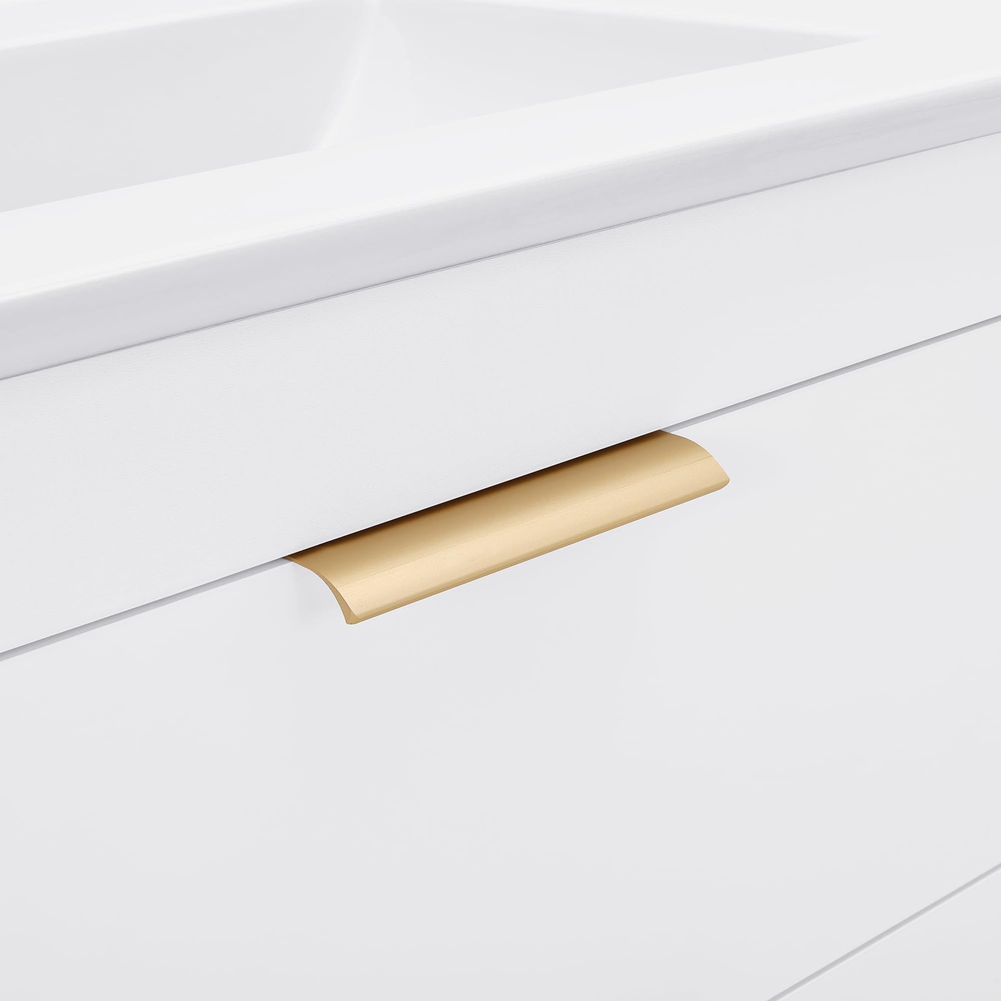 Polibi 24 Inch Floating Wall-Mounted Bathroom Vanity with Integrated Top Sink - White Modern Bathroom Storage Cabinet with 2 Drawers - Perfect for Small Bathrooms, Powder Rooms & Space-Saving Home Decor