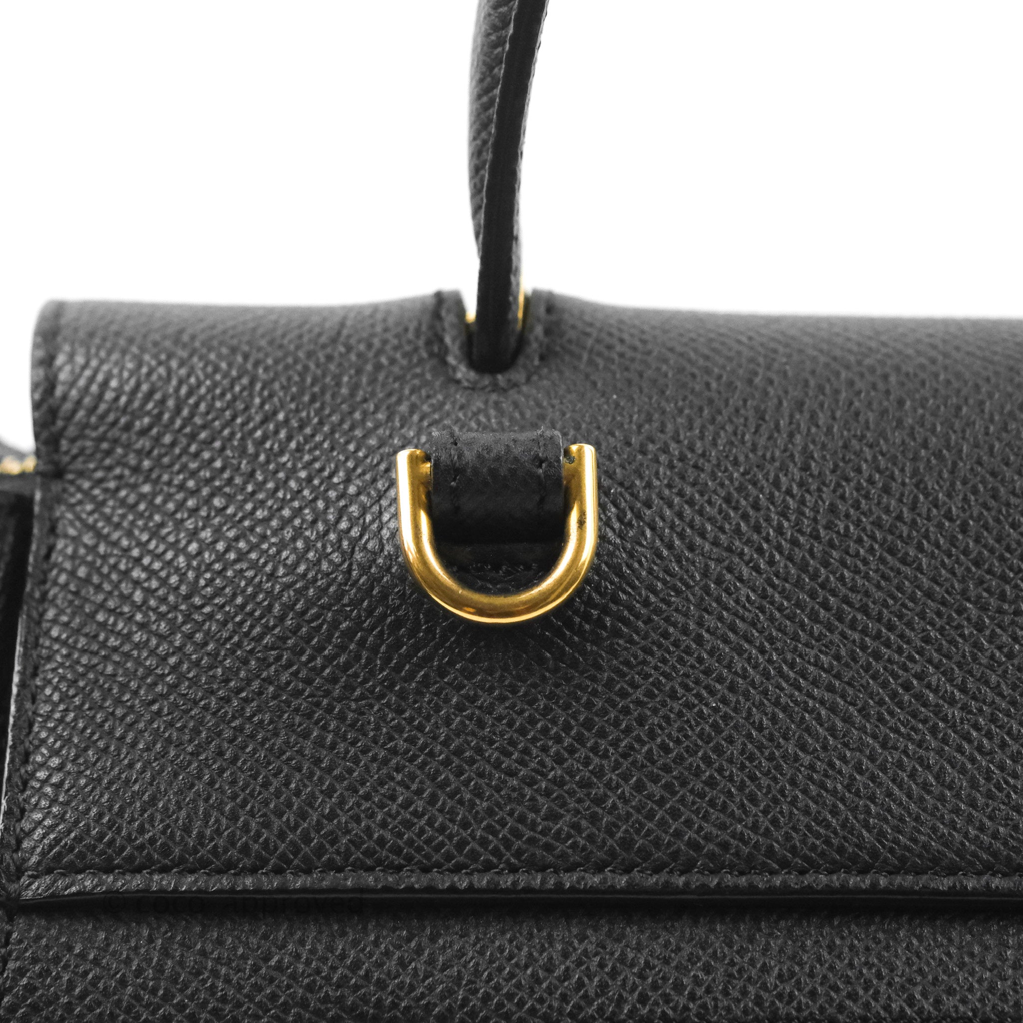 Celine Mini Belt Bag in Black Grained Calfskin with Gold Hardware - Perfect for Everyday Use, Travel & Fashion Accessories
