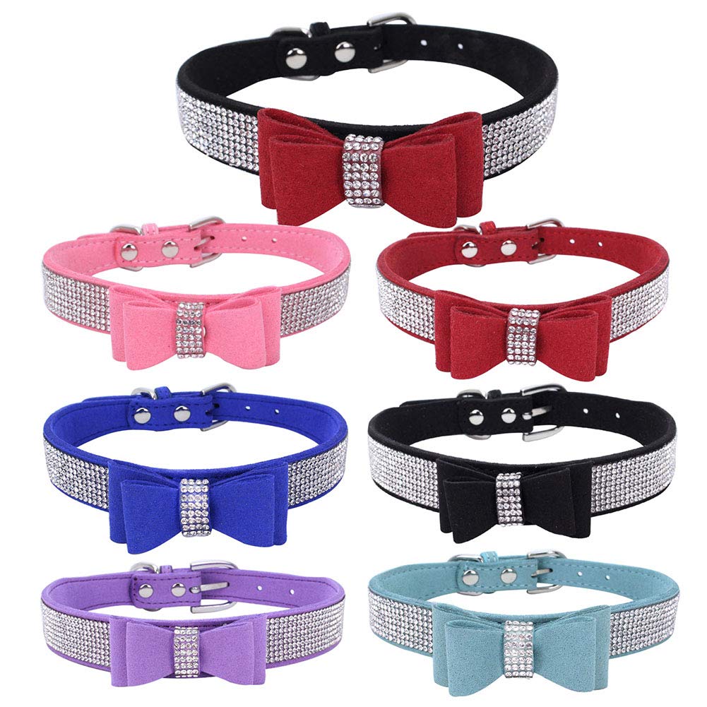 Sparkling Rhinestone Dog Collar & Leash Set - Crystal Diamond Pet Collar for Small & Medium Dogs - Cute Dazzling Cat & Dog Accessories - Perfect for Parties, Weddings & Special Occasions