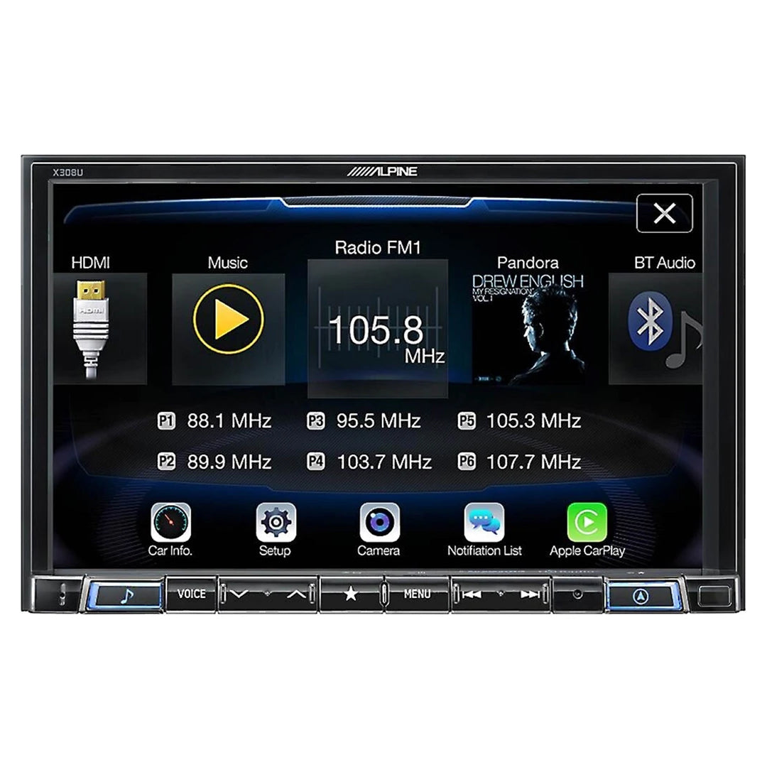 Alpine X308U 8-Inch Mech-Less Restyle Navigation Receiver with Apple CarPlay & Android Auto - Perfect for Upgrading Your Car's Infotainment System