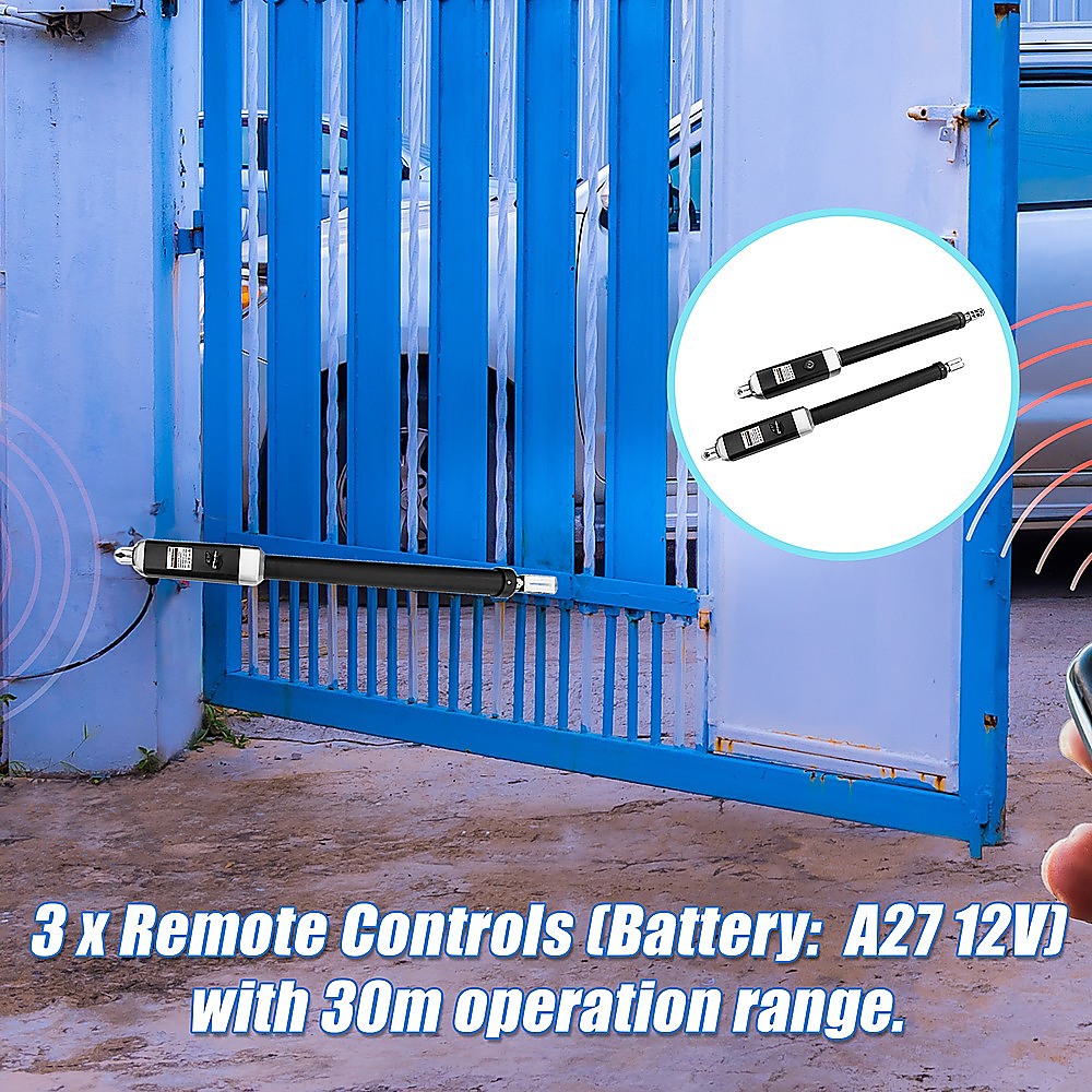 1000KG 10W Solar Powered Automatic Double Swing Gate Opener with Remote Control - Ideal for Driveway, Farm, and Commercial Property Security