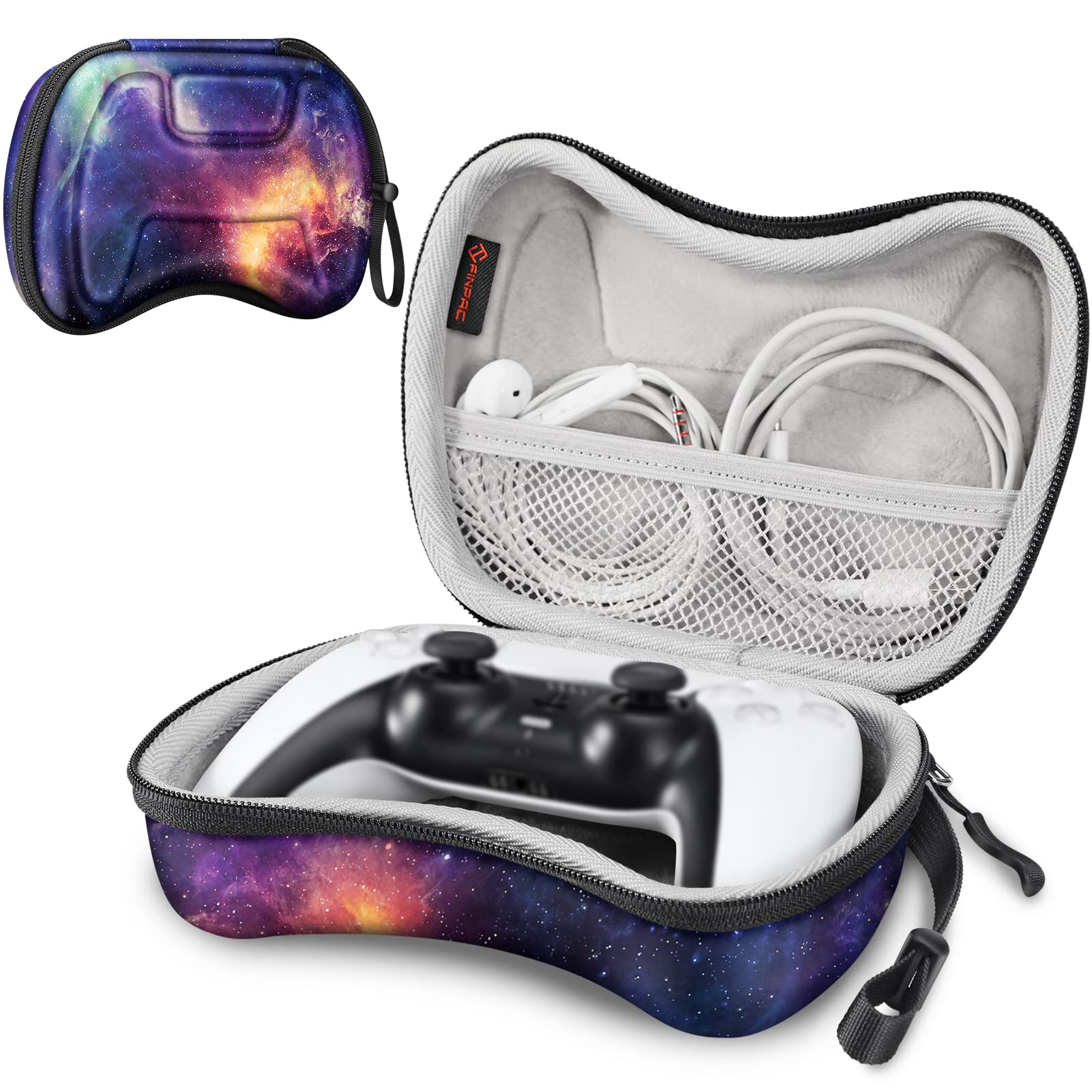 Premium Shockproof Hard Shell Carrying Case for Nintendo Switch, Switch OLED & Pro Controller, Sony PS5 Wireless Controller - Travel Bag with Inner Pocket, Galaxy Design - Perfect for Gaming On-The-Go & Travel Protection