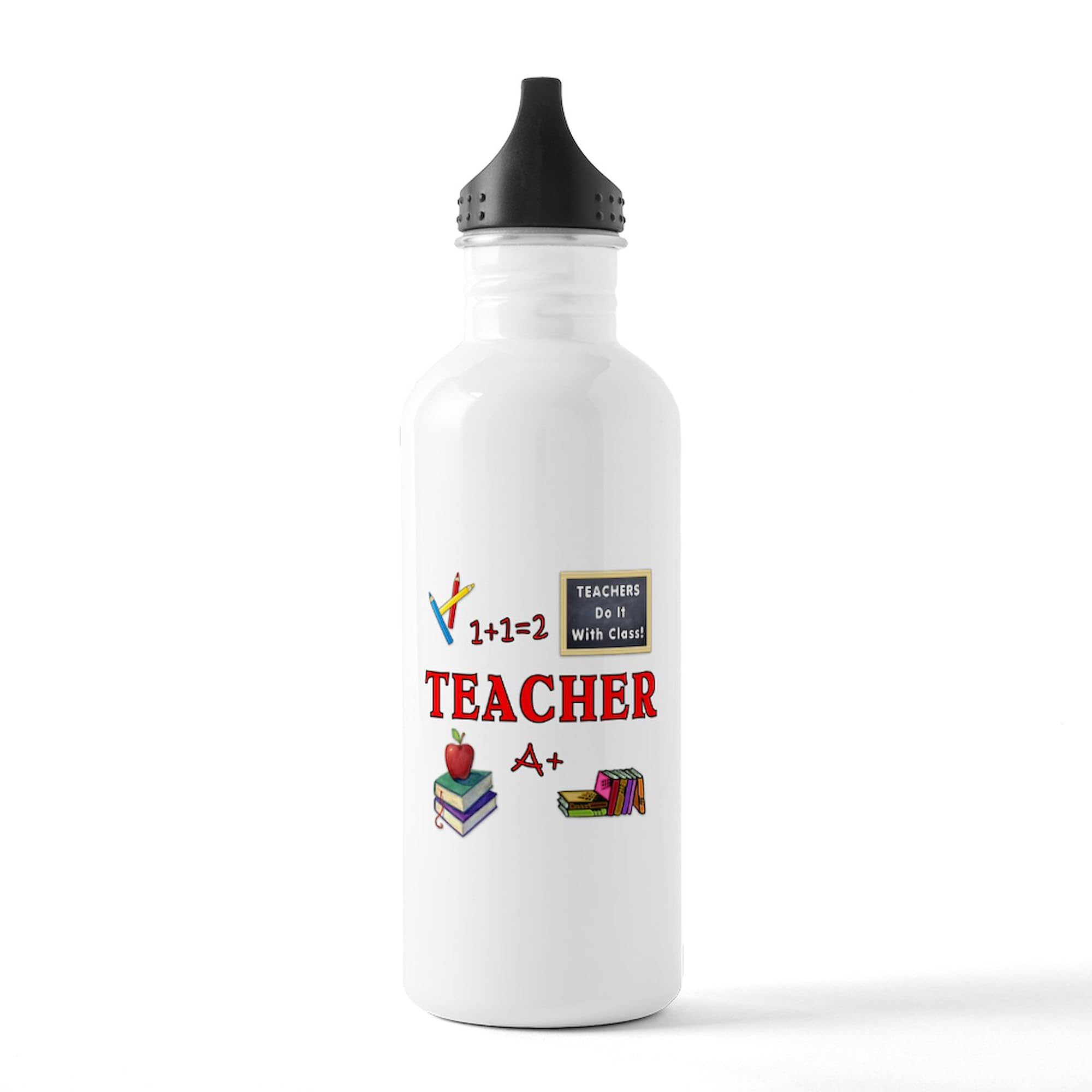 Teachers Do It With Class - 34 oz (1.0L) Stainless Steel Water Bottle by CafePress | Insulated & Leak-Proof | Perfect for School, Office & Outdoor Activities