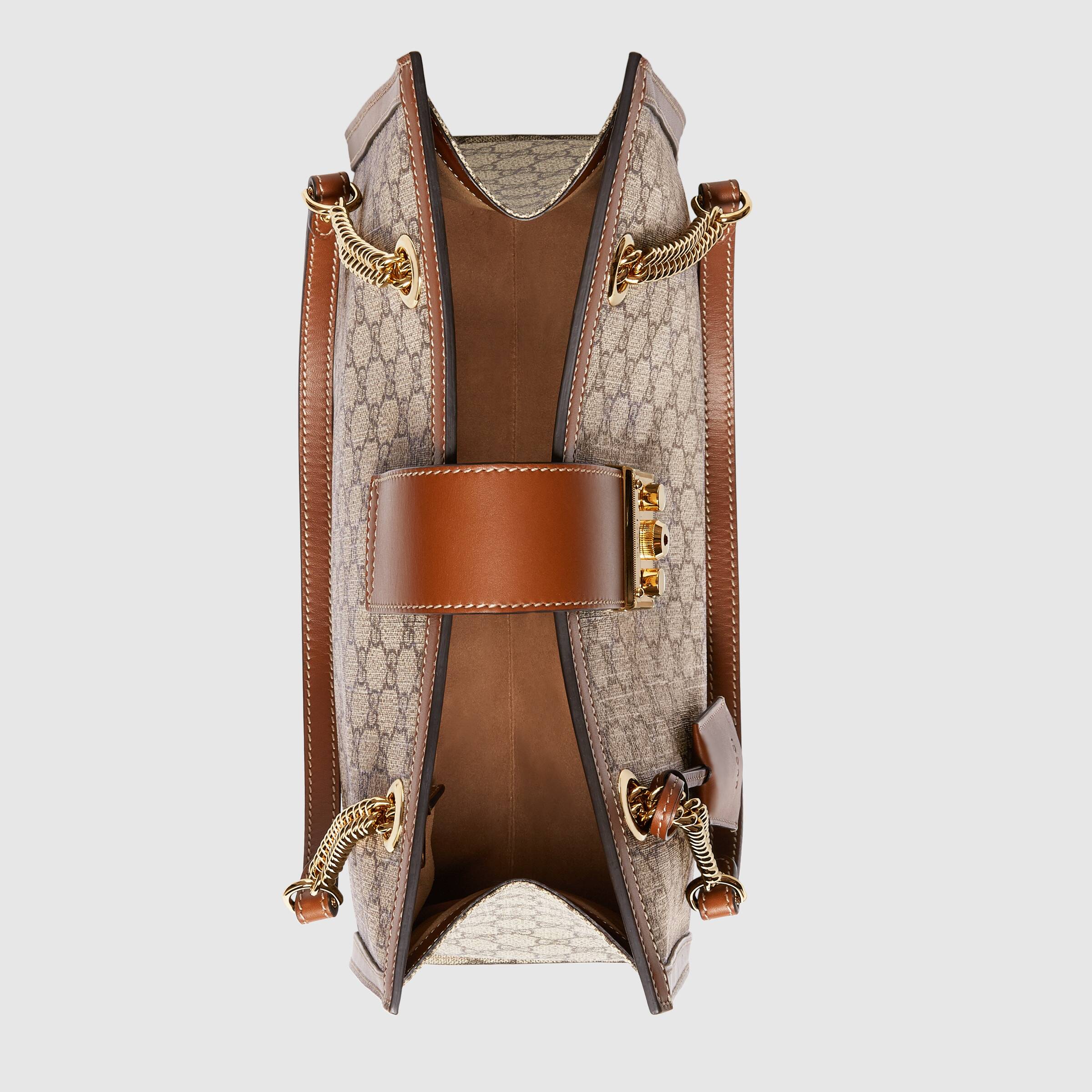 Gucci GG Marmont Padlock Medium Shoulder Bag in Beige & Ebony Brown | Luxury Crossbody Purse for Women | Perfect for Work, Travel & Evening Out