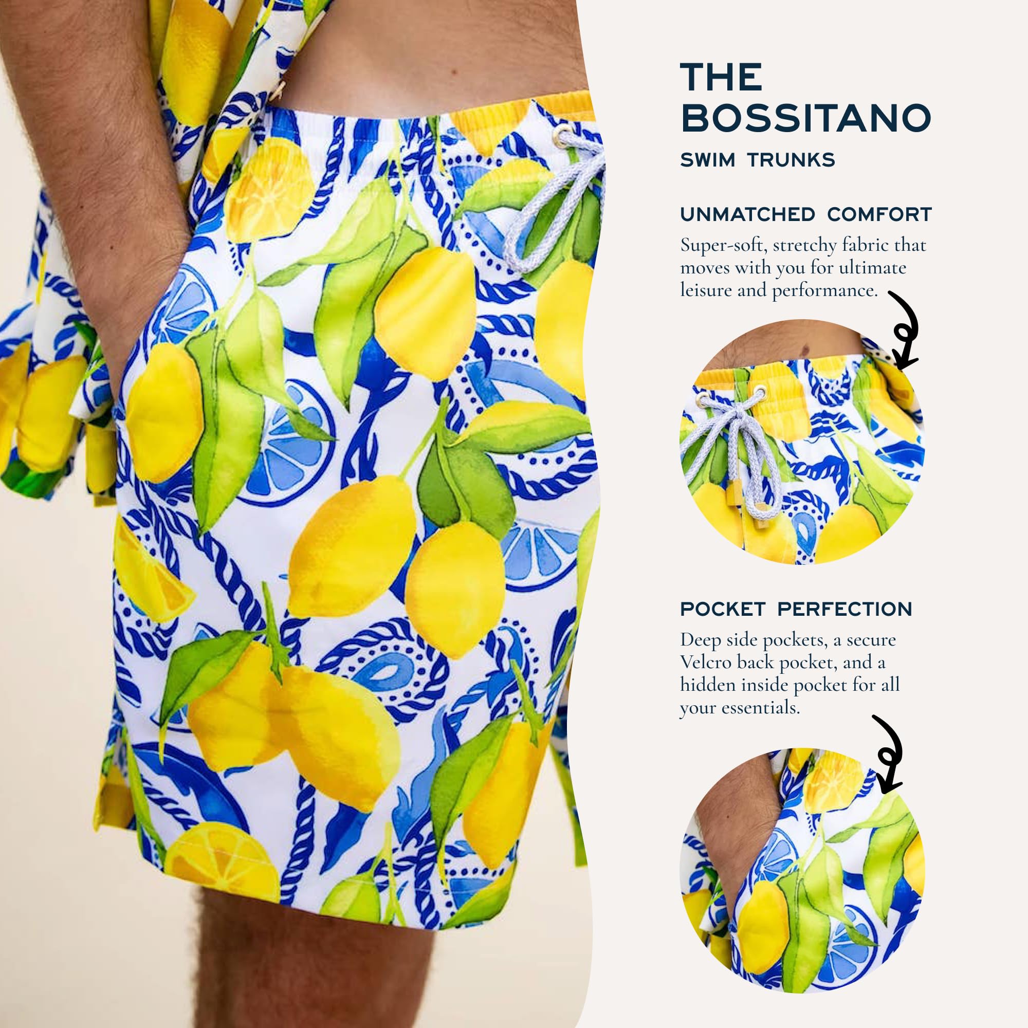 Men's Swim Trunks - Mid-Length Comfortable Swim Shorts with Elastic Waistband, Mesh Lining & Triple Stitching | Perfect for Beach, Pool & Water Sports