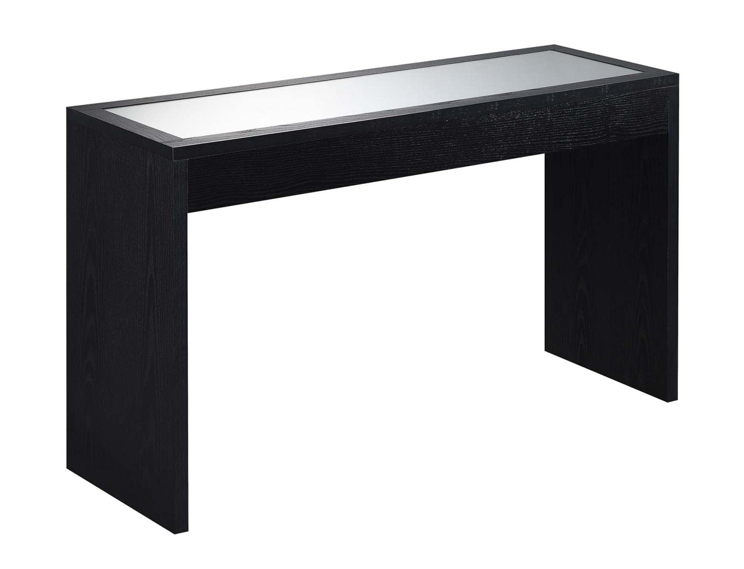 Convenience Concepts Northfield Black Mirrored Console Table - Elegant Entryway & Hallway Decor for Modern Homes