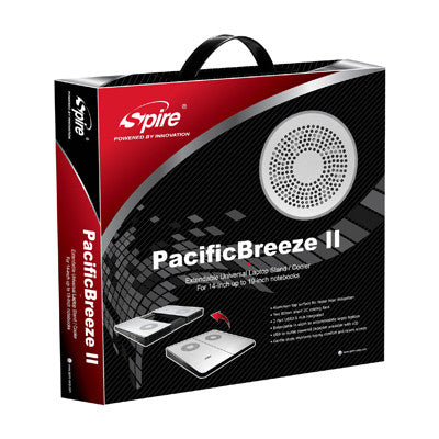 Spire PacificBreeze II Extendable Universal Laptop Cooling Stand - Adjustable Height, Portable Laptop Cooler for Notebooks (Black SP302AP) - Perfect for Home, Office & Gaming Setup