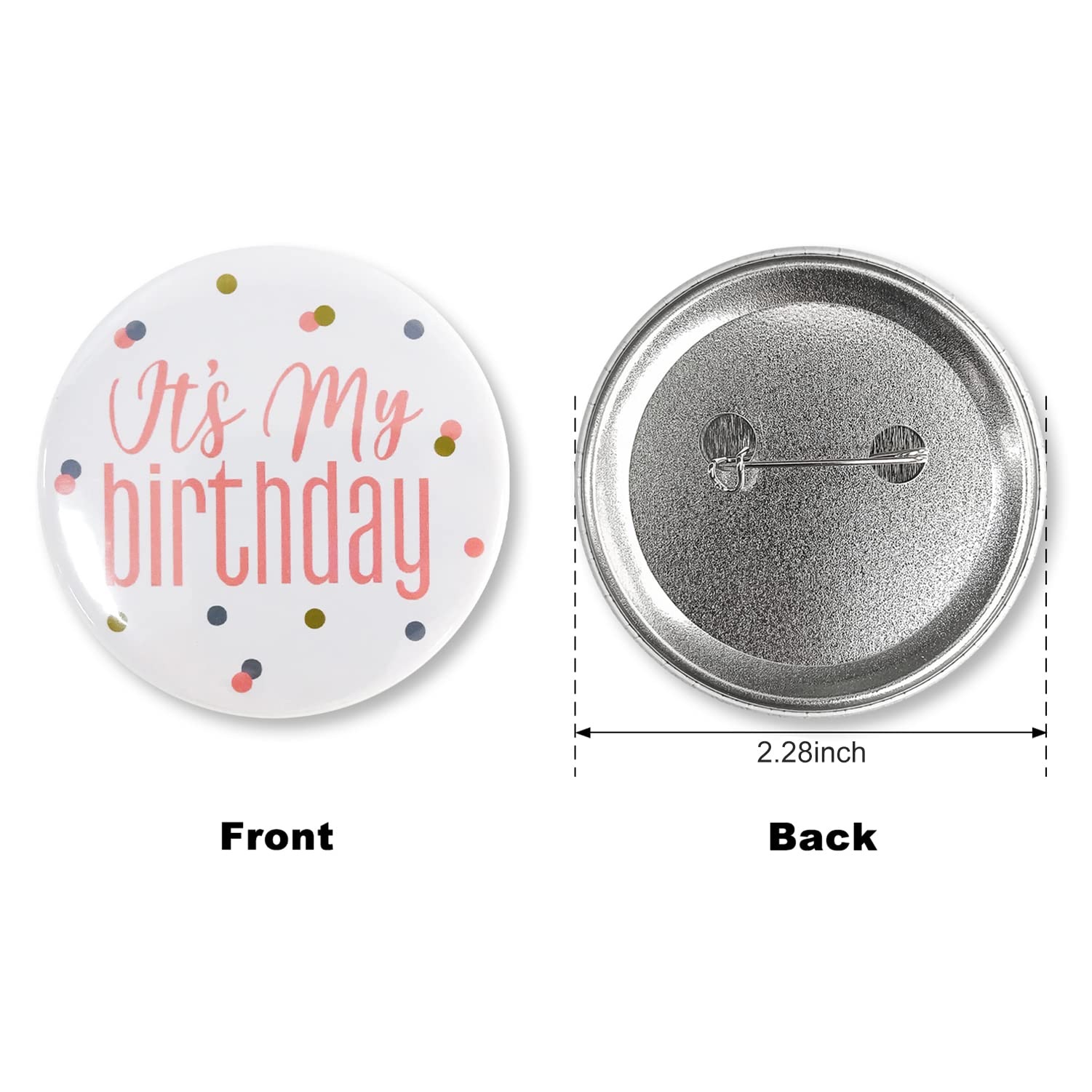 Birthday Girl Pin Badges - Tinplate Party Favors for Girls Birthday Party Supplies - Perfect for Birthday Celebrations, Party Decorations & Gift Giving