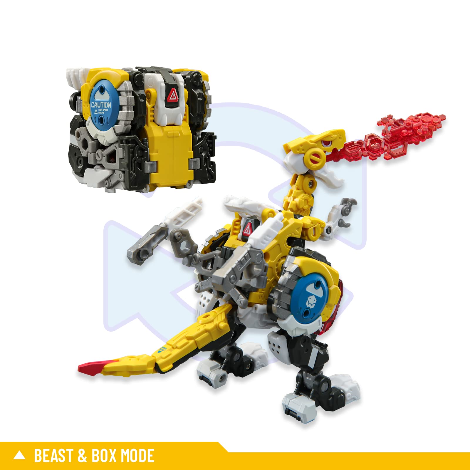 52TOYS Beastbox MEGA DIO Dinosaur Transforming Action Figure - 2-in-1 Dino Mecha & Cube Collectible Toy - Perfect Gift for Teens & Adult Collectors | Birthday Party, Display Shelf, Anime Convention Cosplay Prop