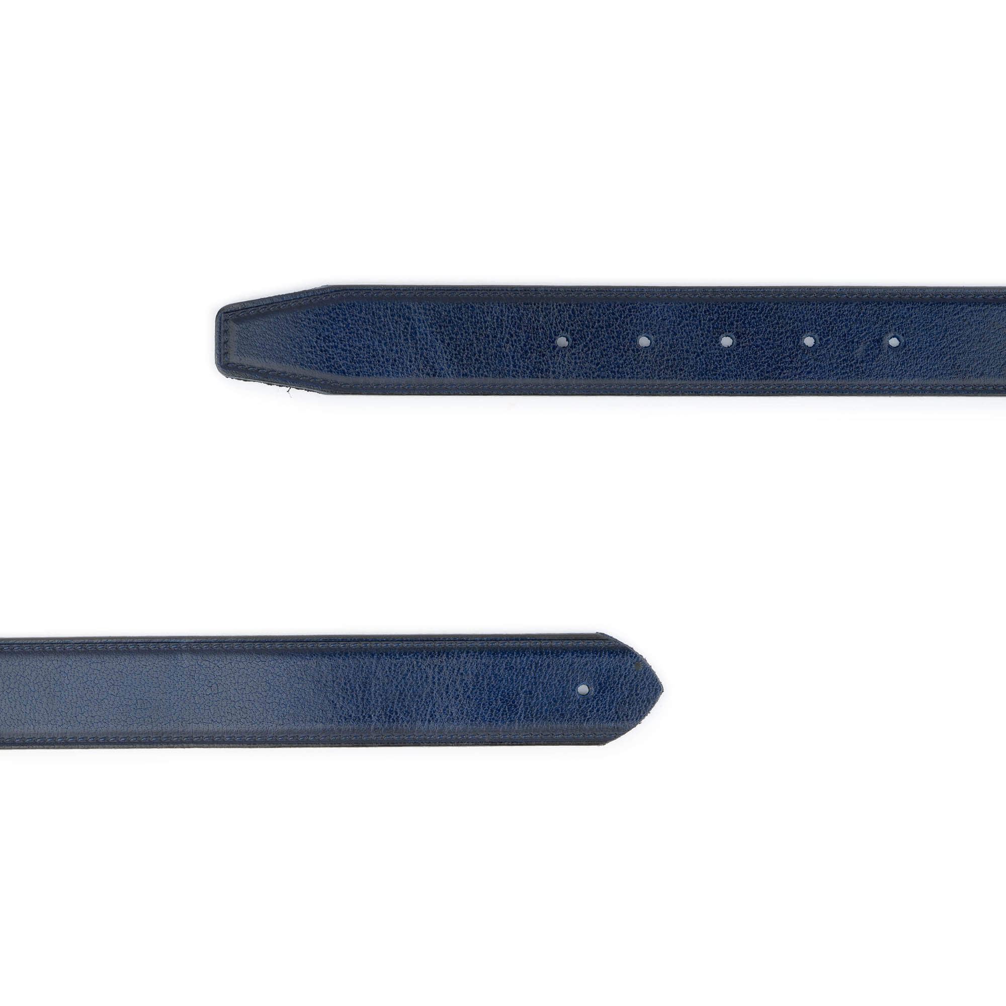 Men's Genuine Blue Leather Belt with Premade Holes - Dunhill Buckle Replacement - Perfect for Business Casual & Formal Outfits