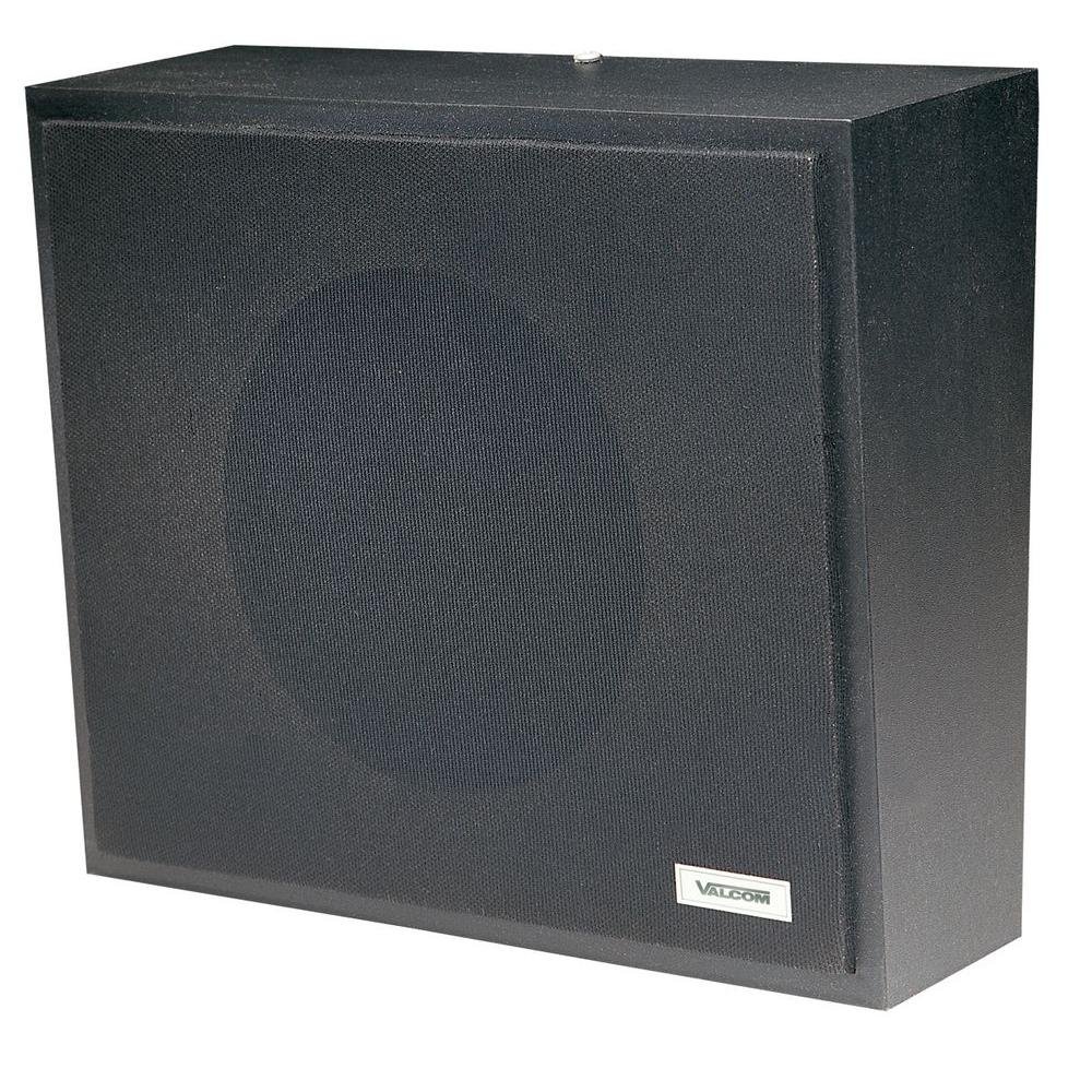 VALCOM Wall Mount Speaker with Talkback Function - Black | High-Quality Intercom Speaker for Office, School, and Home Security Systems