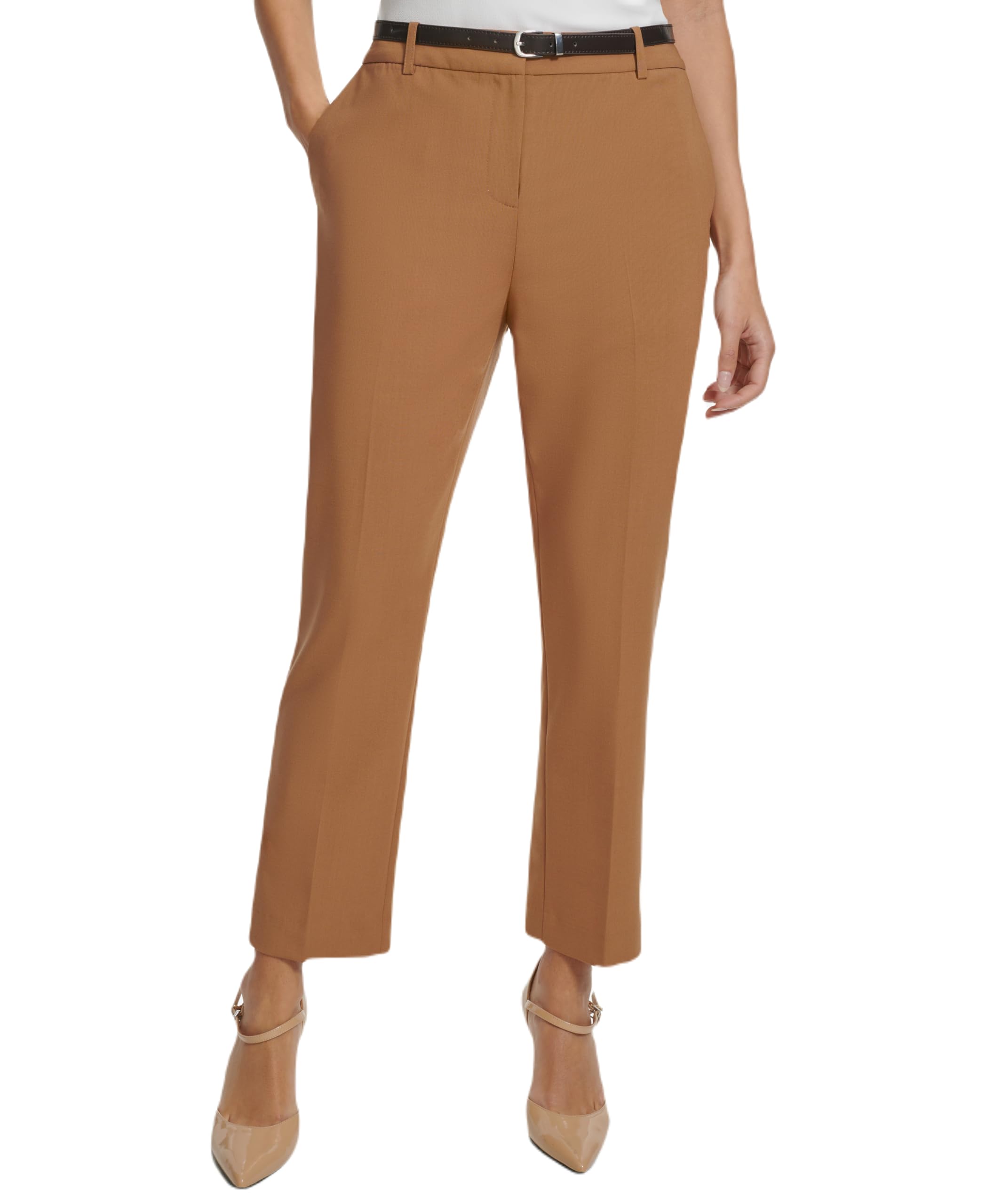 Calvin Klein Women's Professional Work Pants with Zipper Fly - Office Wear, Business Casual & Formal Work Attire for Women