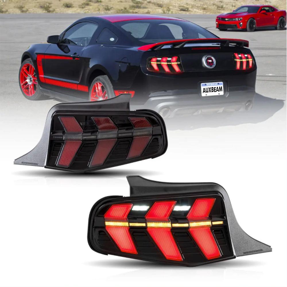 Smoked LED Tail Lights Assembly with Amber Sequential Turn Signal for 2010-2012 Ford Mustang 5th Gen (S197 II) - Upgrade Your Pre-Facelift Mustang's Style & Safety for Night Driving and Car Shows