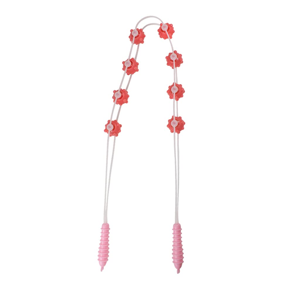 Trigger Point Massager with Massage Balls - Deep Tissue Back, Neck, Shoulder & Leg Massage Roller - Anti Cellulite & Muscle Pain Relief - Pink Body Massager for Home, Office & Gym Use