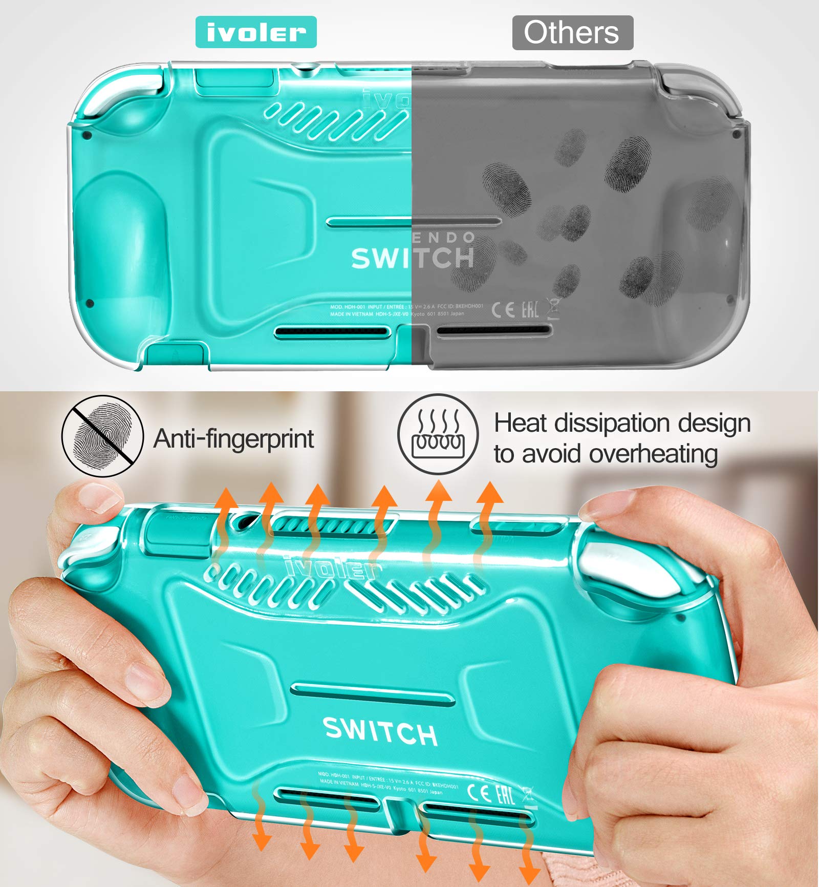 2+1 Pack iVoler Tempered Glass Screen Protector for Nintendo Switch Lite (2 Pack) with Protective TPU Case - HD Clear, Anti-Scratch, Shock-Absorption Grip Cover - Perfect for Gaming On-The-Go & Travel Protection
