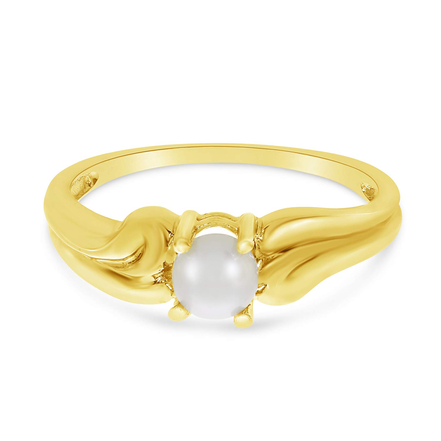 14K Yellow Gold Freshwater Cultured Pearl Ring for Women - Elegant Pearl Jewelry Gift for Wedding, Anniversary & Special Occasions