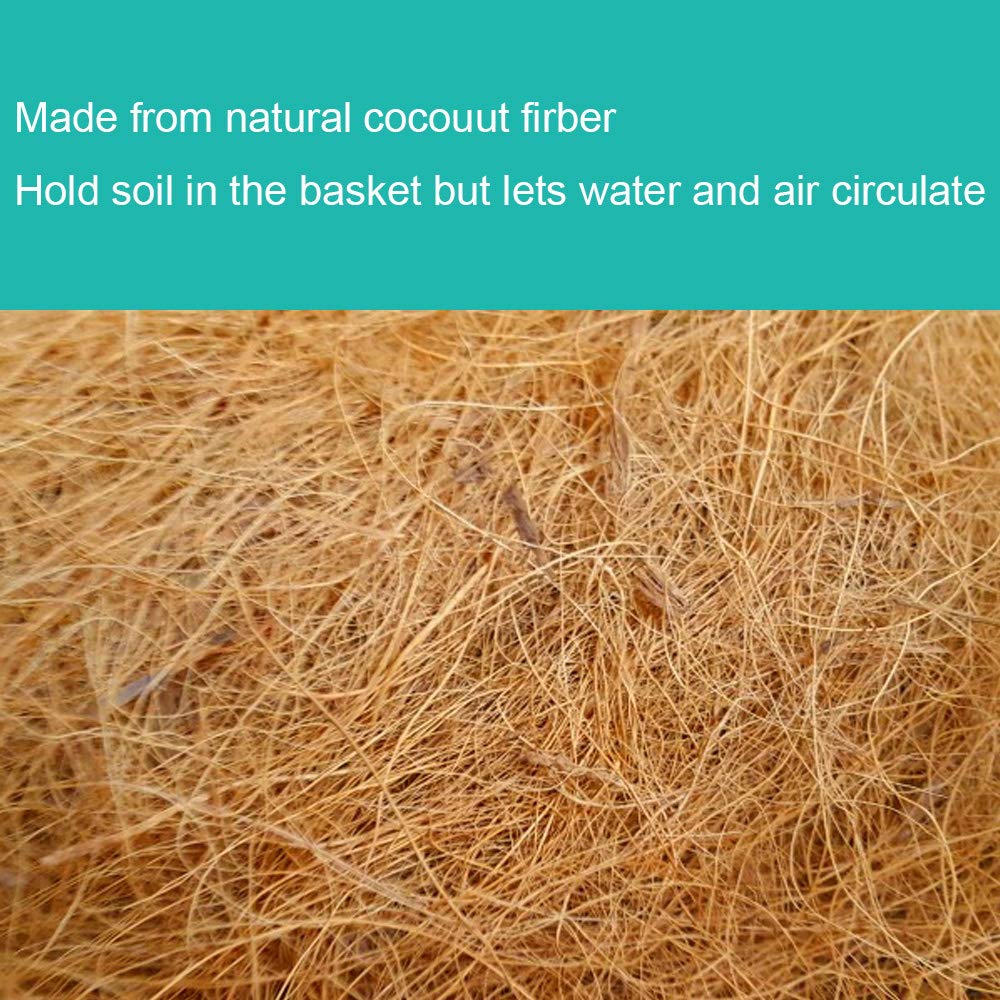 16 Inch Round Coco Liners for Planters - 4PCS Coir Fiber Replacement Liners for Wall Baskets | Natural, Eco-Friendly & Durable | Perfect for Hanging Baskets, Flower Pots & Indoor/Outdoor Gardening