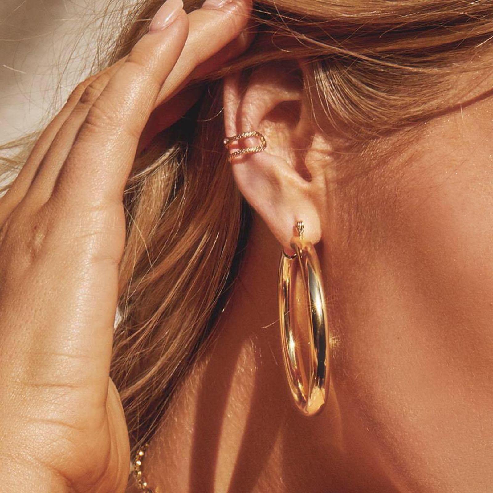 Boho Big Hoop Earrings - 24K Gold Plated Large Circle Earrings for Women | Punk, Vintage & Wedding Jewelry | Perfect for Daily Wear, Parties & Special Occasions