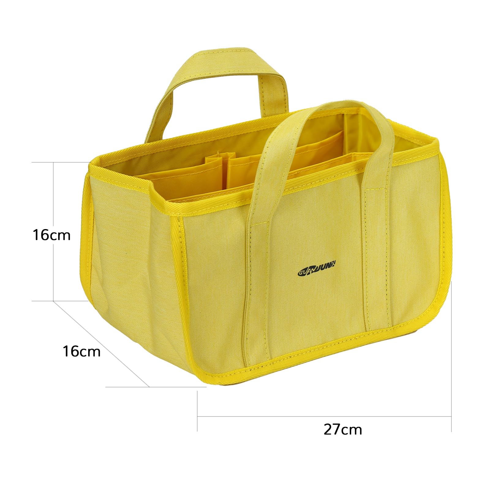 GUANJUNX Pet Grooming Bag - 6 Pocket Organizer for Dog Supplies & Food - Travel & Outdoor Use (Yellow)