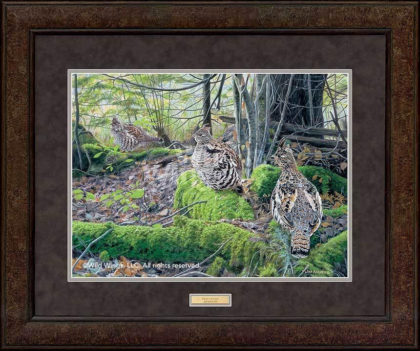 Deep Cover Ruffed Grouse GNA Premium Print - High Quality Wildlife Art for Home Decor, Office Wall Art & Hunting Lodge Decoration