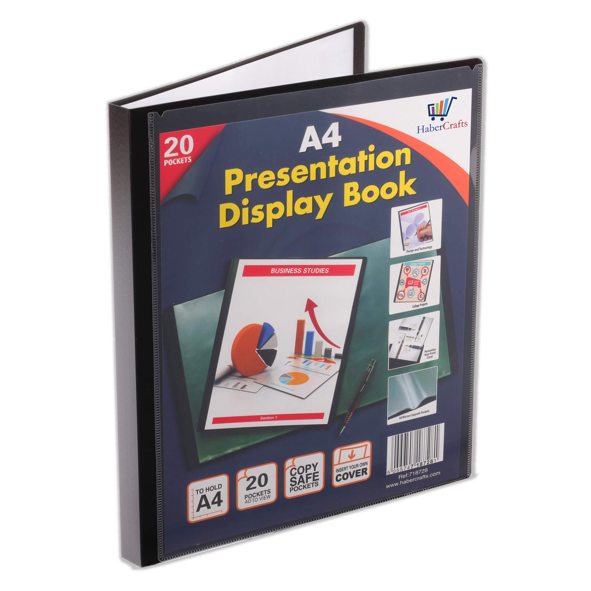 A4 Display Book Certificate Folder - 20 Pocket Presentation Folder with Plastic Sleeves - Polly Pocket File Organizer for Documents, Photos & Certificates (A4 Size, 40 Views) - Perfect for School, Office & Professional Portfolio Presentations