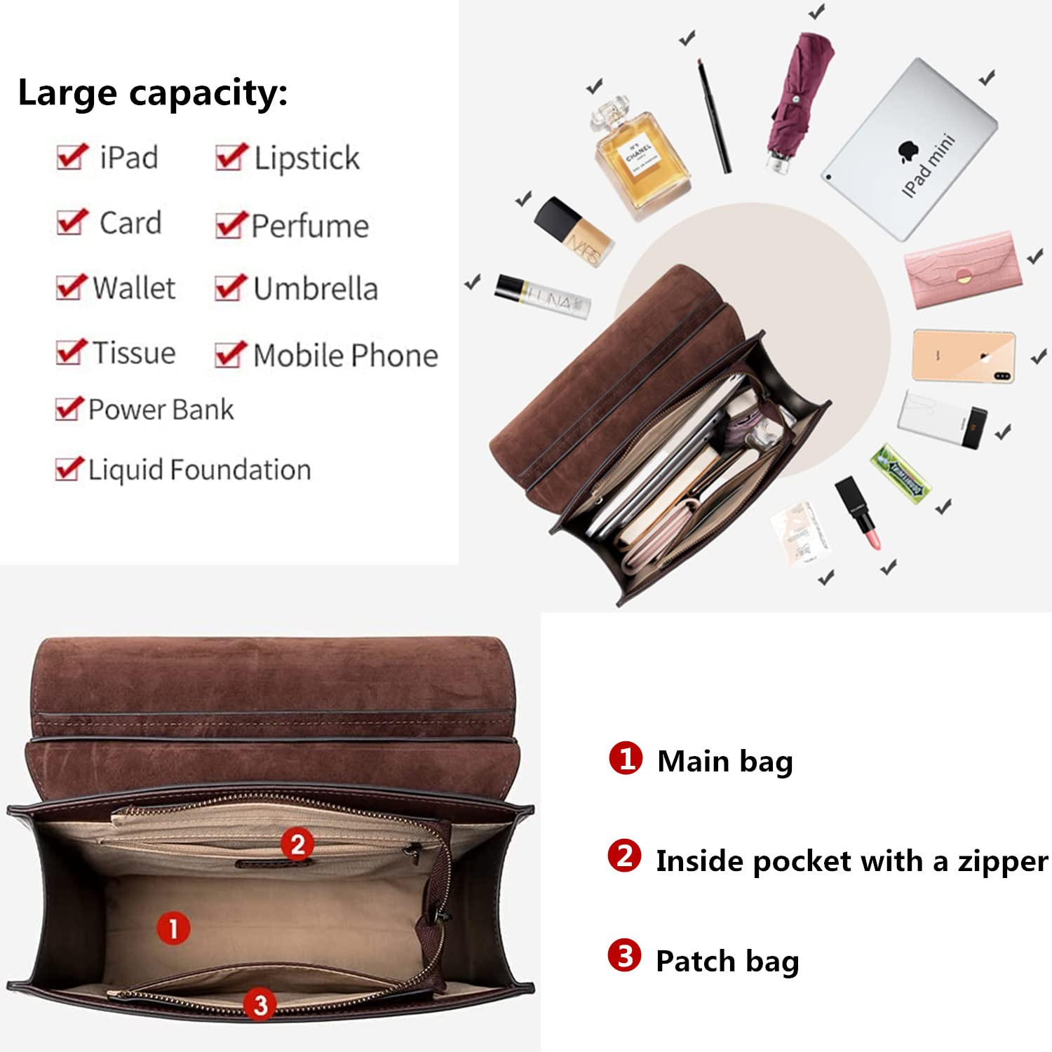 Vintage Leather Backpack for Women - Stylish Travel & College Bag (Brown)