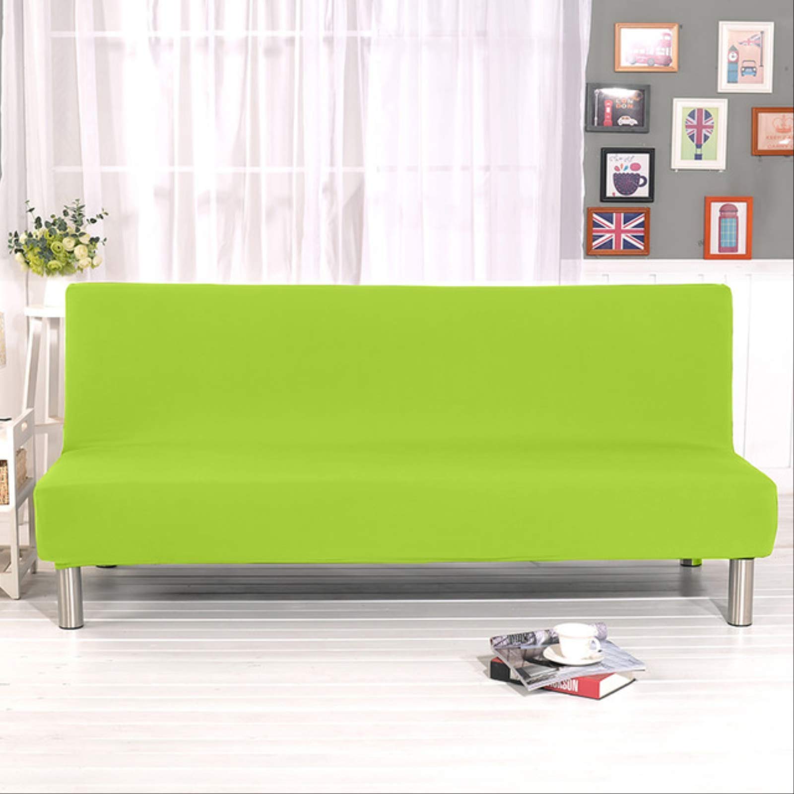 Universal Armless Sofa Bed Cover - Stretchable Slipcover for Folding Futon, Modern Elastic Couch Protector - Perfect for Living Room, Guest Room & Small Spaces