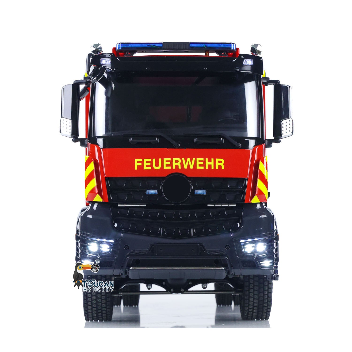 1/14 Scale RTR Electric RC Car 4X4 Off-Road with Metal Axles, 2-Speed Gearbox, Fire Fighting Vehicle, Flysky i6S Radio, LED Lights & Sound Effects - Perfect for Indoor/Outdoor Racing, Off-Road Adventures, and Firefighter Role Play