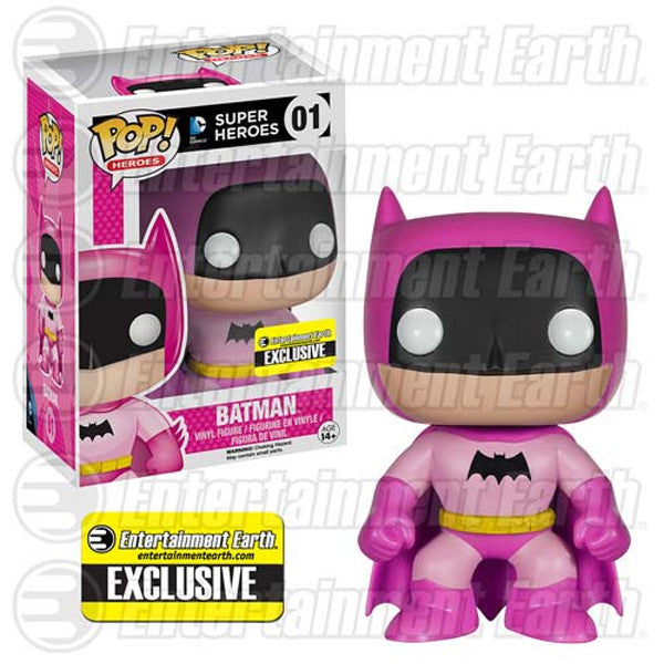 DC Universe Pop! Vinyl Figure - Pink Batman 75th Anniversary Rainbow Edition [Entertainment Earth Exclusive] - Collectible Funko Pop for DC Fans, Perfect for Display & Gifting