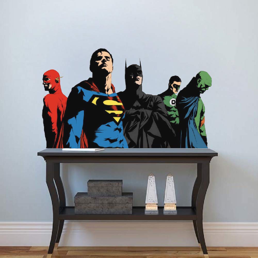Justice Team Superhero Wall Decal - Removable Bat-Inspired Wall Art for Kids Bedroom & Nursery Decor | Superheroes Home Decor Sticker | Perfect for Superhero-Themed Rooms, Birthday Parties & Playrooms
