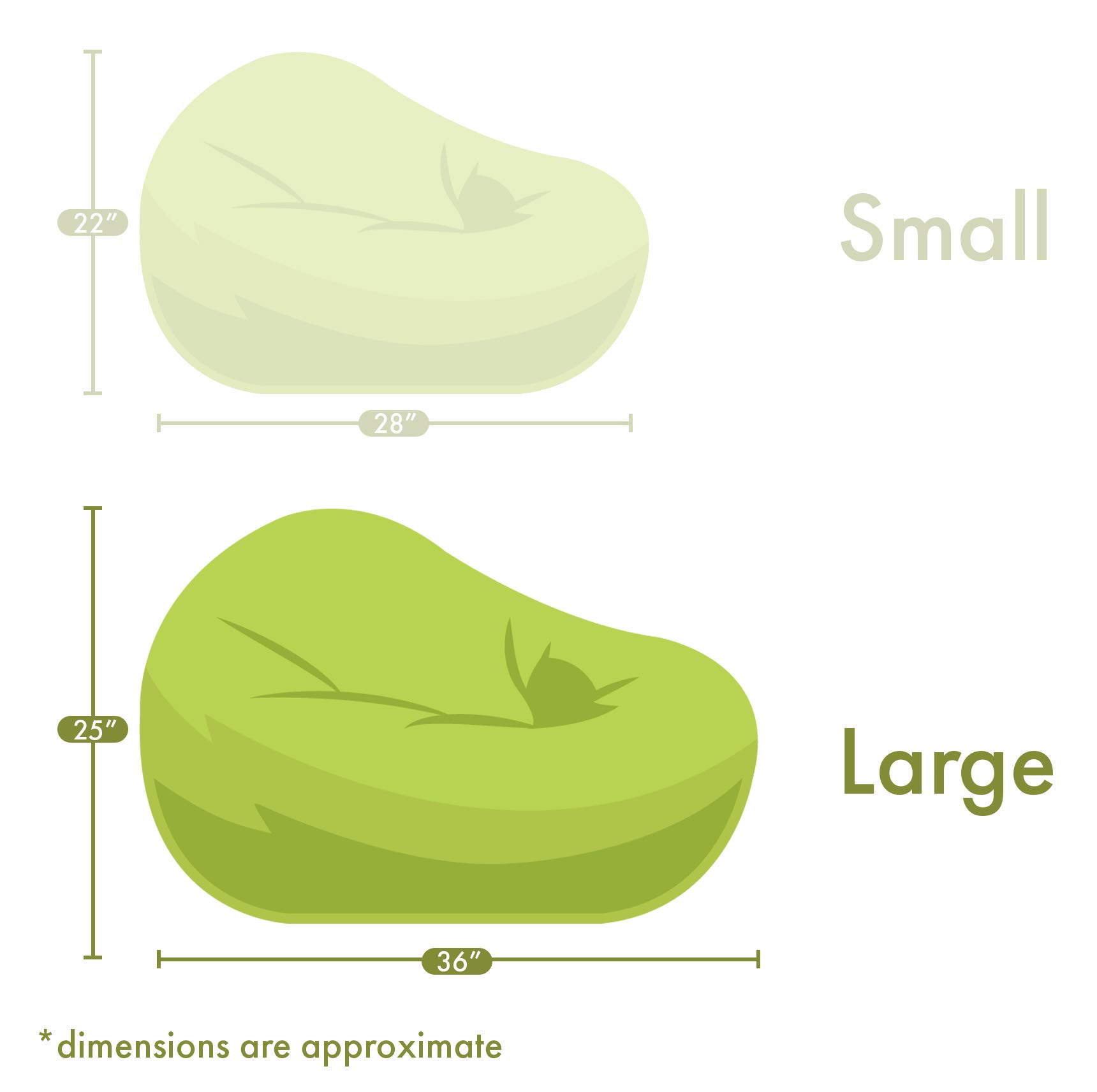 Majestic Home Goods Chevron Large Classic Bean Bag Chair - Sage Green Comfortable Lounge Seat for Living Room, Bedroom, or Game Room