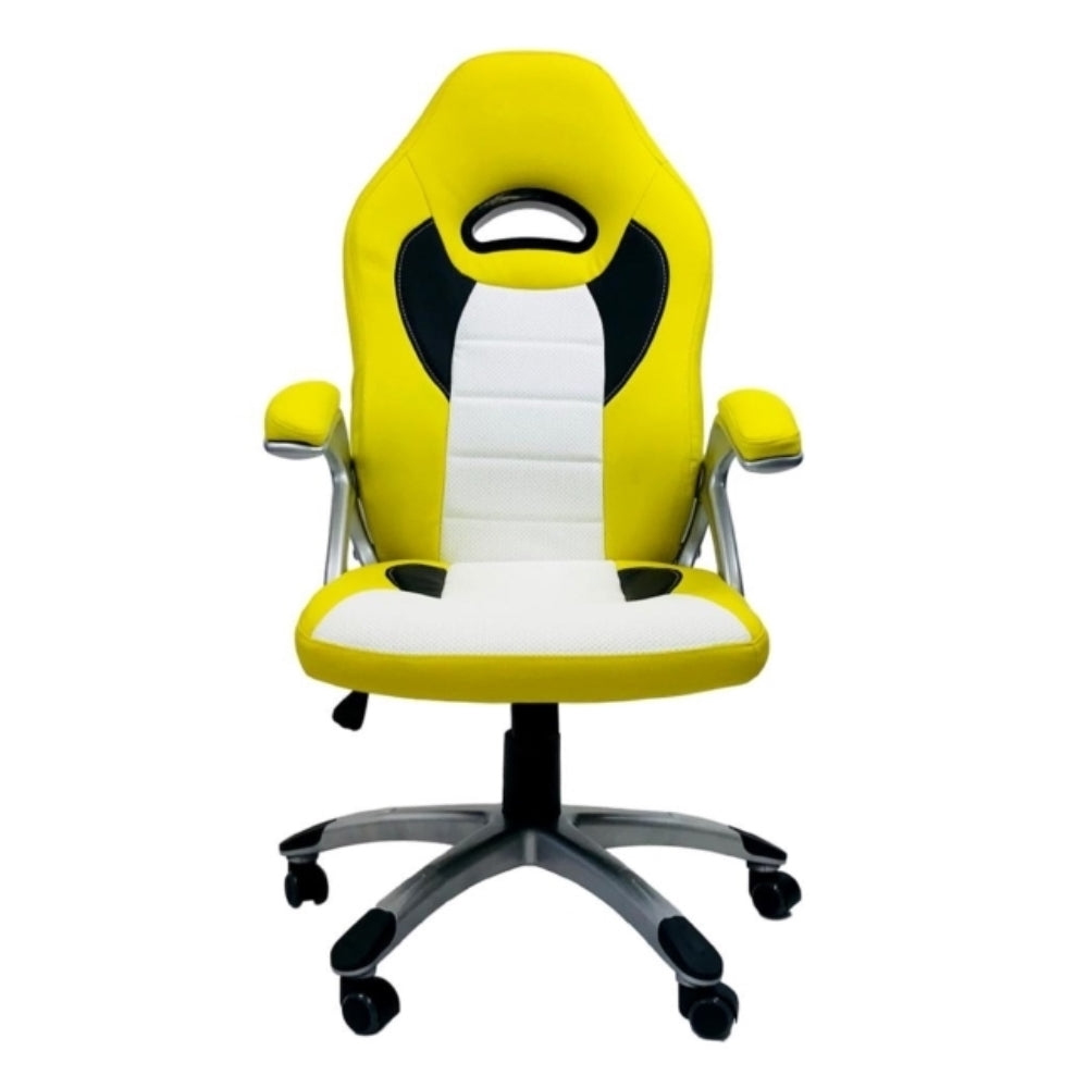 HAWK SERIES 2741 Ergonomic Gaming Chair - Yellow, White & Black - High Back Racing Style with Lumbar Support for PC, Office & Esports Gamers - Perfect for Long Gaming Sessions & Home Office Setup
