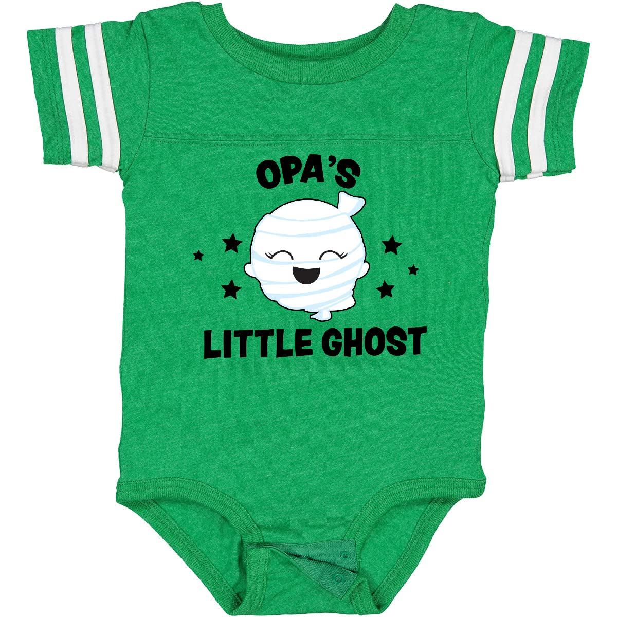 Inktastic Cute Opa's Little Ghost with Stars Baby Bodysuit - Soft Cotton Onesie for Newborns & Infants - Perfect for Halloween, Family Photos & Everyday Wear