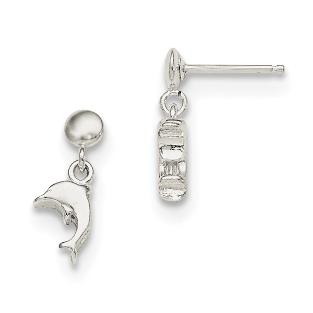 925 Sterling Silver Dangle Dolphin Post Earrings for Women - Hypoallergenic Marine Animal Jewelry Gift for Beach Lovers, Ocean Theme Party & Everyday Wear