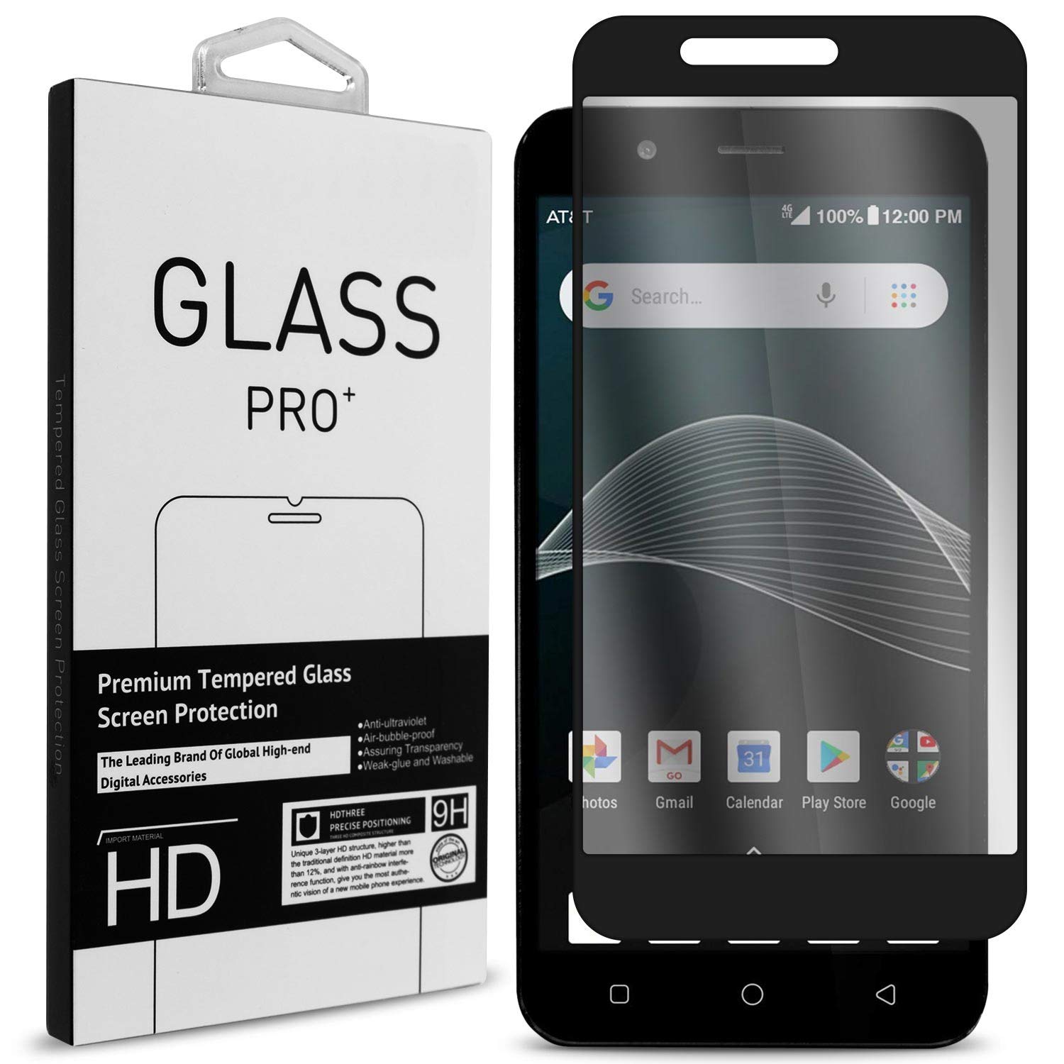 Premium 9H Tempered Glass Screen Protector for AT&T Axia & Cricket Vision - HD Clear with Black Trim | Scratch Resistant | AT&T AXIA Screen Protector & Cricket Vision Screen Protector by CoverON InvisiGuard | Perfect for Daily Protection & Gaming