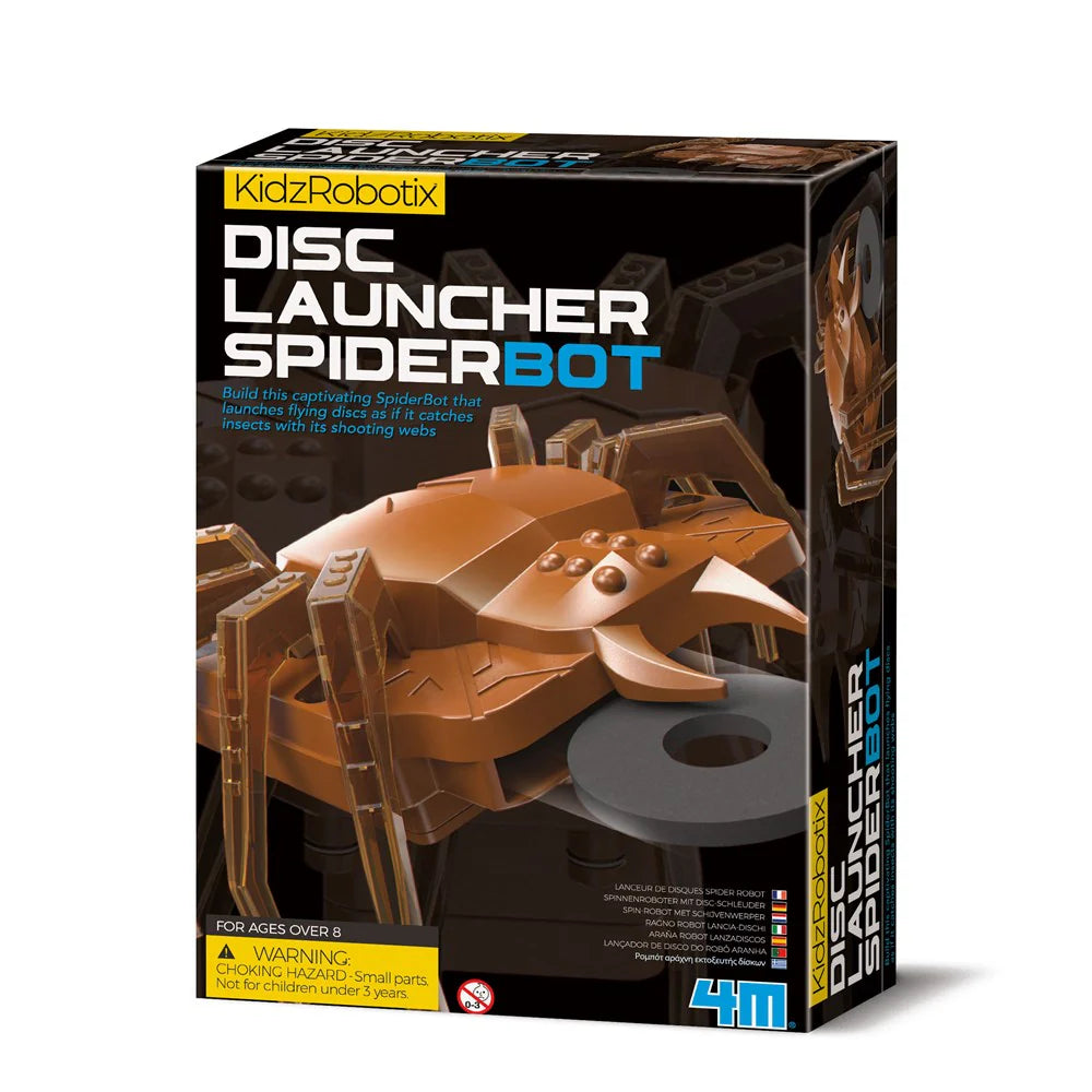 4M KidzRobotix Disc Launcher Spider Bot - STEM Building Toy Kit for Kids Ages 8+, Fun Science Project & Educational Robot Toy - Perfect for Birthday Gifts, Classroom Activities & STEM Learning at Home