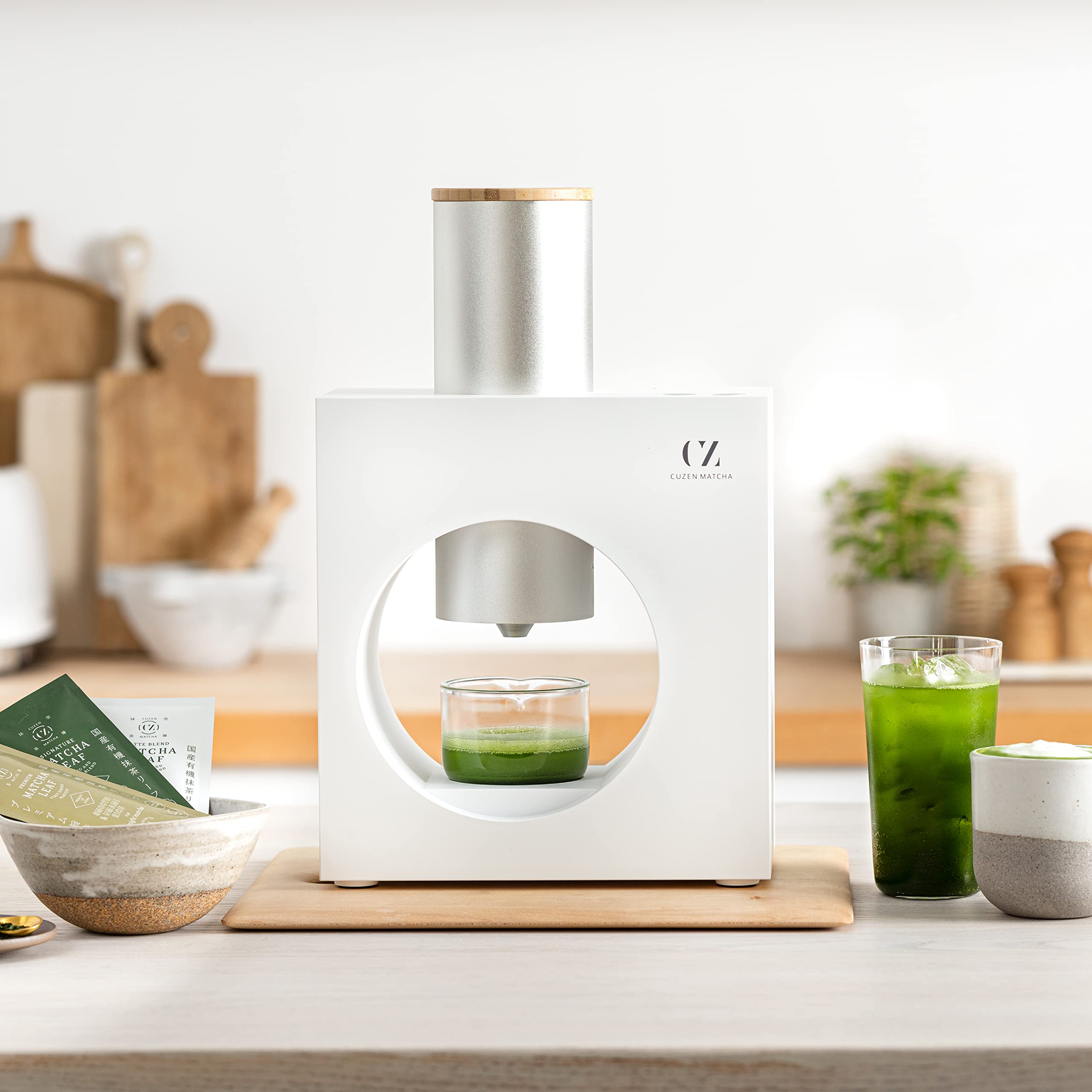 Premium Matcha Maker Starter Kit - Electric Home Matcha Machine for Freshly Ground Organic Japanese Green Tea Powder (White) | Perfect for Tea Lovers, Healthy Lifestyles & Japanese Tea Ceremonies
