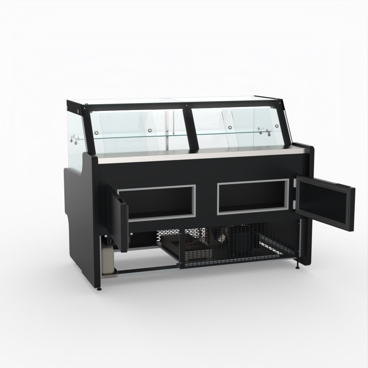1.5 Meter Deli Showcase Glass Display Case - Commercial Refrigerated Food Display for Bakery, Deli, and Supermarket Use