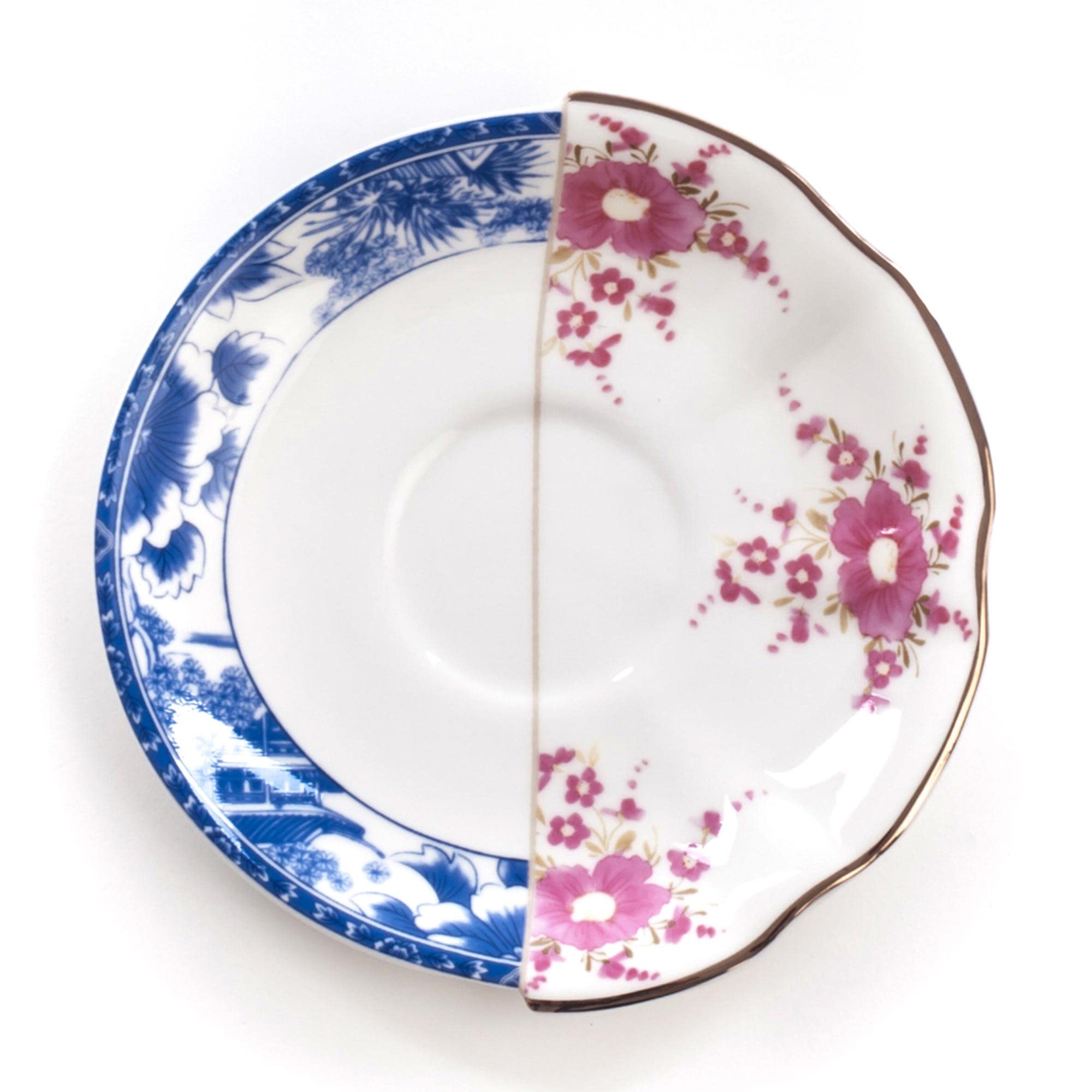 SELETTI Hybrid-Zenobia Porcelain Tea Cup and Saucer Set - Elegant Bone China Tea Cup for Afternoon Tea, Coffee, and Home Decor
