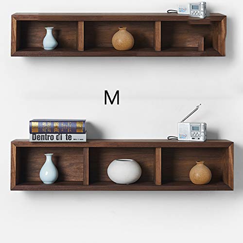 Vintage Solid Wood Wall Shelf - Rustic Bookshelf & Storage Cabinet for Living Room, Kitchen, Bedroom | Hanging Display Shelf for Home Decor & Organizing (Medium Size) - Perfect for Small Spaces, Book Lovers & Farmhouse Style Decor