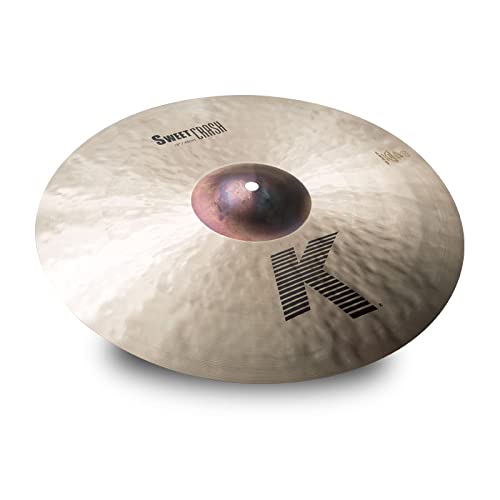 Zildjian K0704 18-Inch K Dark/Mid Sound Sweet Crash Cymbal - Traditional Finish With ZKEY - Perfect for Jazz, Rock & Studio Recording