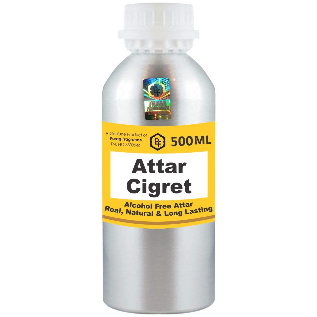 Parag Fragrances Cigret Attar 500ml - Alcohol-Free Long Lasting Perfume Oil for Men & Women | Premium Itra Scent | Religious & Daily Use | Wholesale Pack | World's Best Fragrance Oil for Prayer, Meditation & Special Occasions