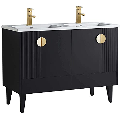 Black - Satin Brass Handles