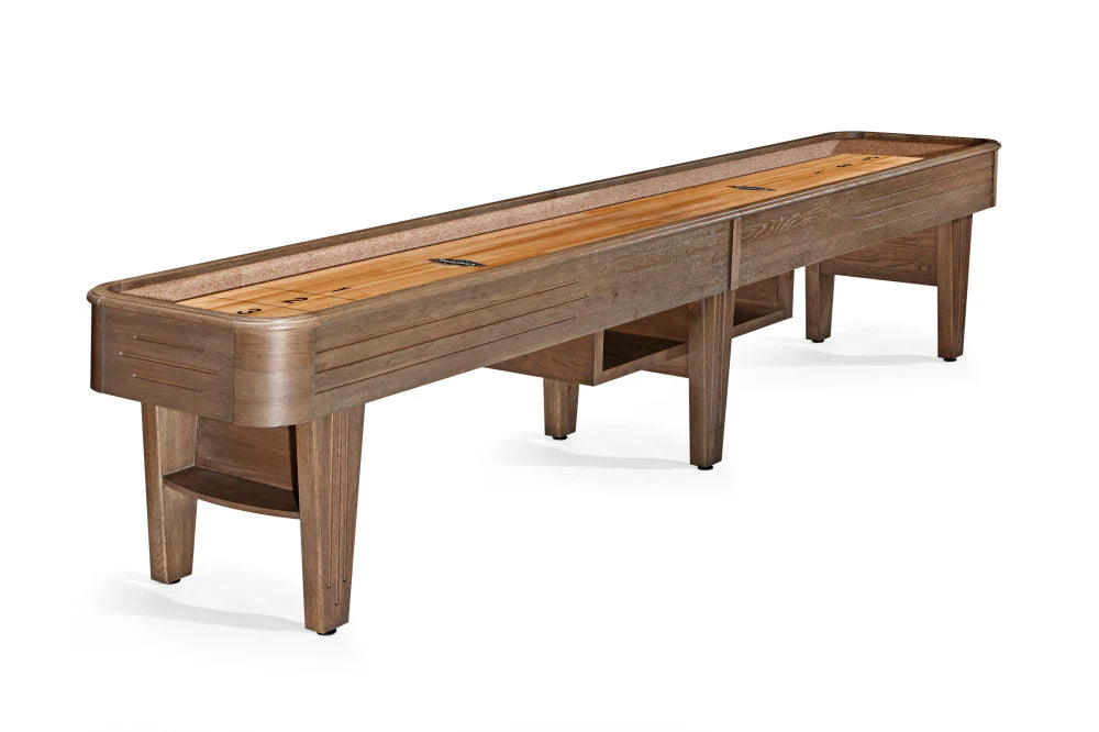 Brunswick Andover II 12-Foot Shuffleboard Table - Rustic Dark Brown Finish | Perfect for Game Rooms, Bars & Family Entertainment