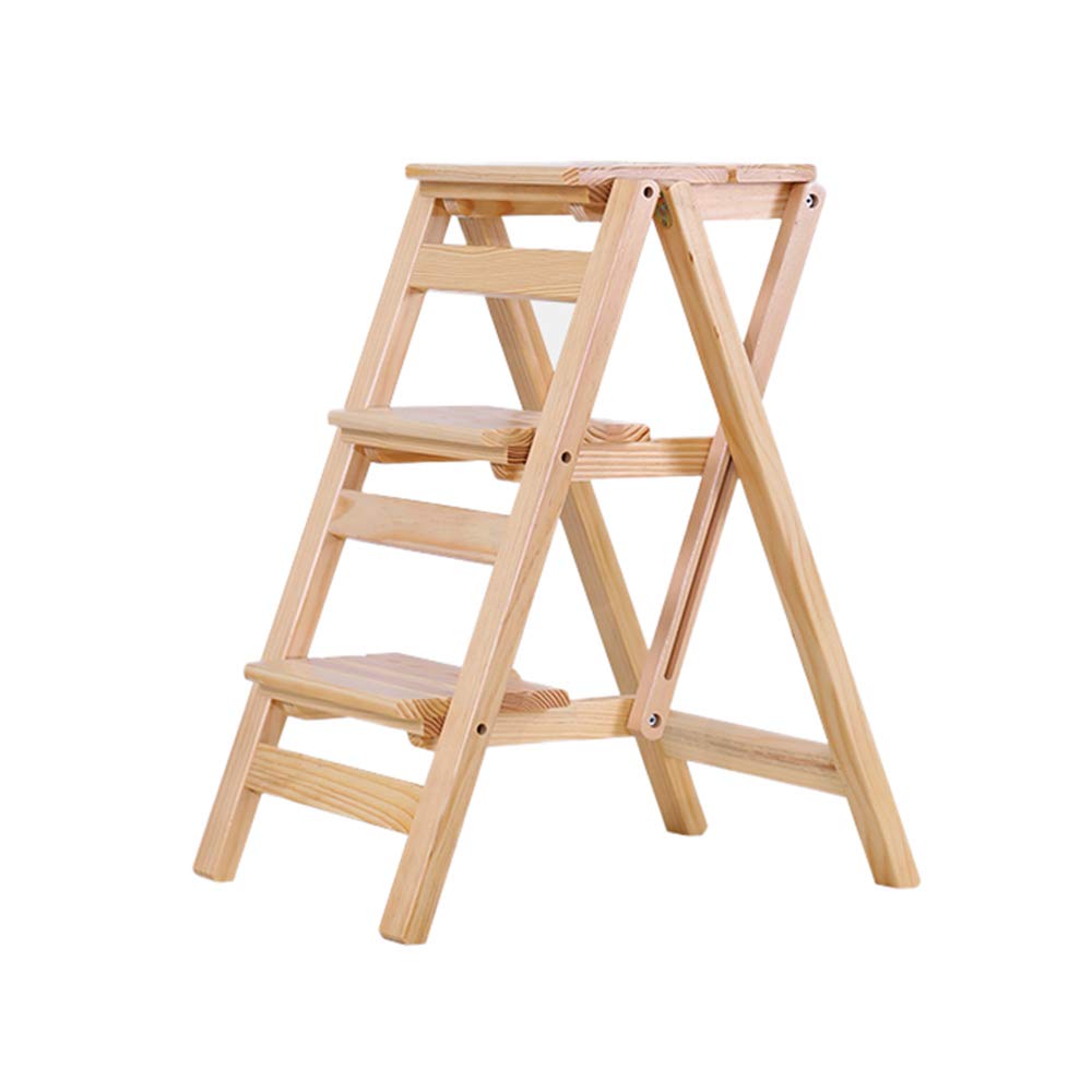 **Multi-Functional Wooden Folding Ladder - Portable Step Stool for Kitchen, Home, and Garden - Perfect as Shoe Rack, Flower Stand, or High Chair**    *(Ideal for Small Spaces, Storage, and Decoration - Great for Kitchen, Bathroom, or Entryway Use)*