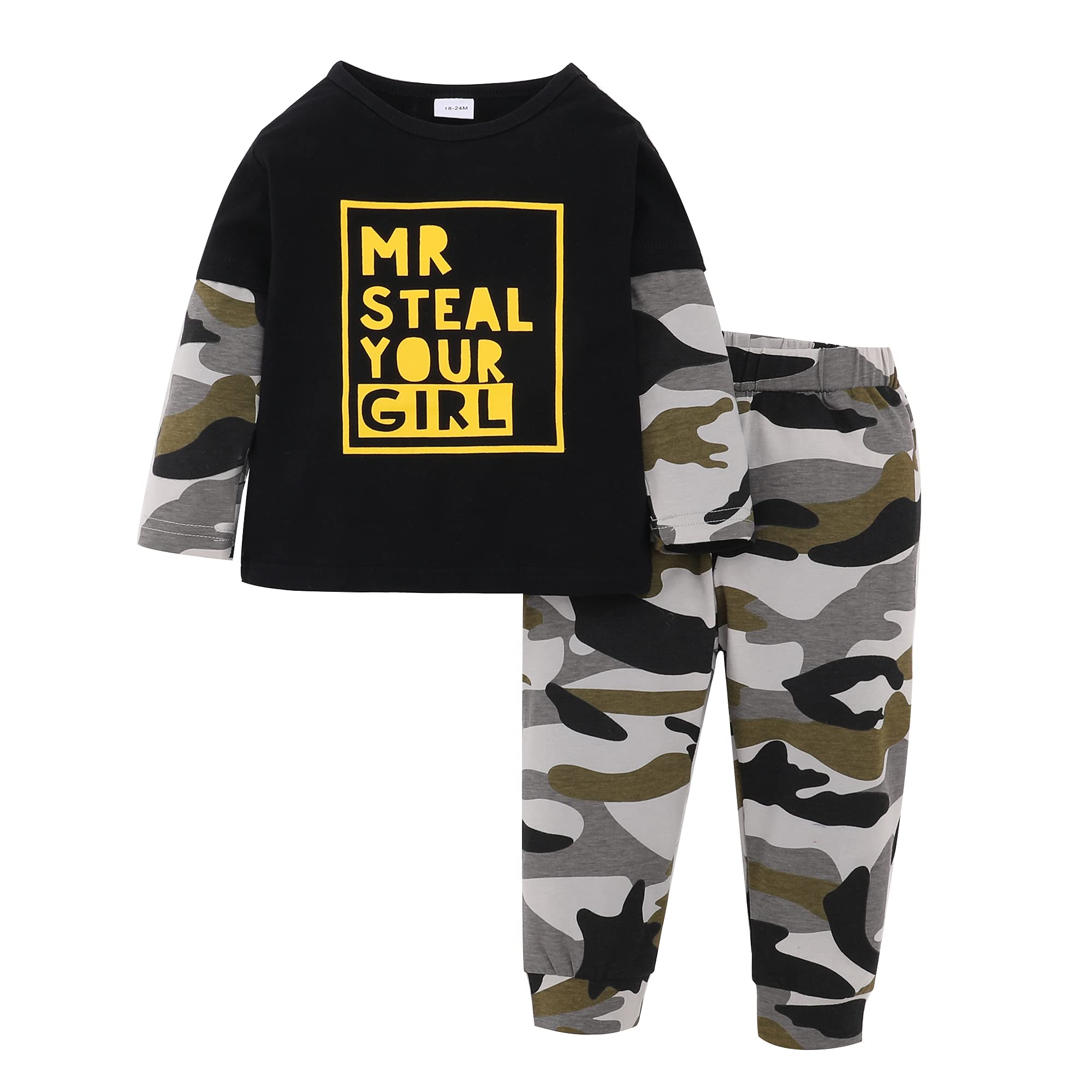 Toddler Boys Clothes Set - Long Sleeve Top & Pants for Fall Playtime