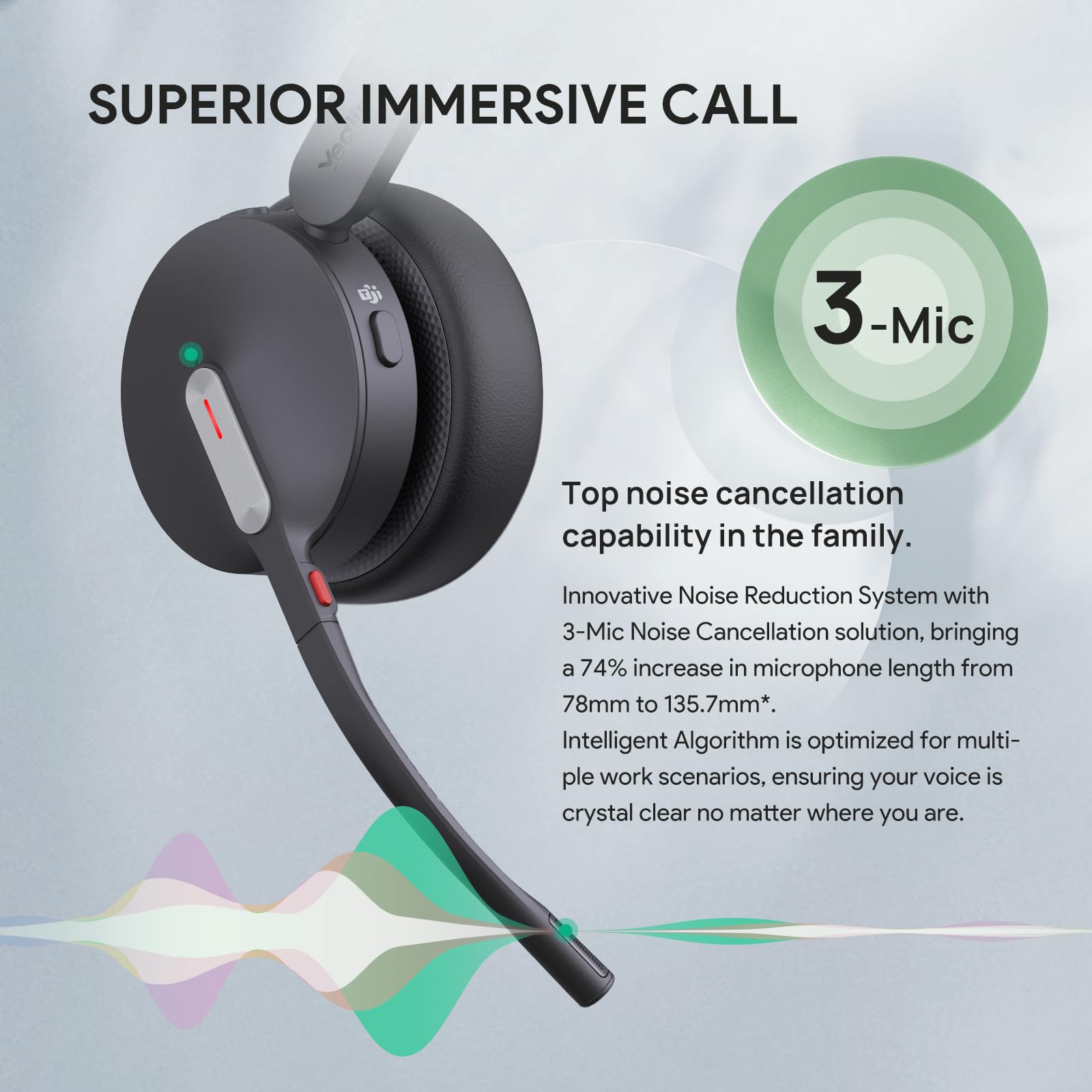 Yealink BH70 UC Wireless Bluetooth Headset with Microphone - Noise Cancelling Headphones for Computer, 35 Hours Battery Life, Lightweight 147g for Open Office | Perfect for Remote Work, Video Conferencing & Call Center Use
