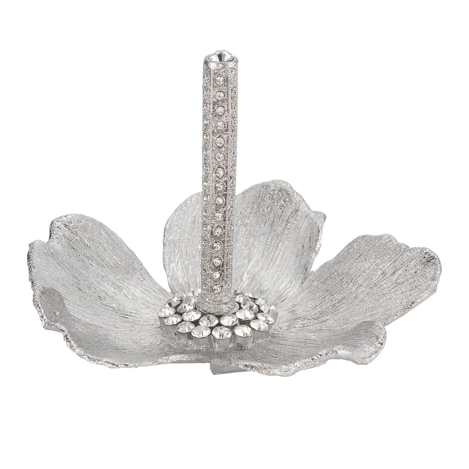 Olivia Riegel Botanica Silver Crystal Ring Holder - Elegant Jewelry Organizer for Rings, Bracelets & Earrings | Perfect for Vanity, Bathroom & Travel Accessory Storage