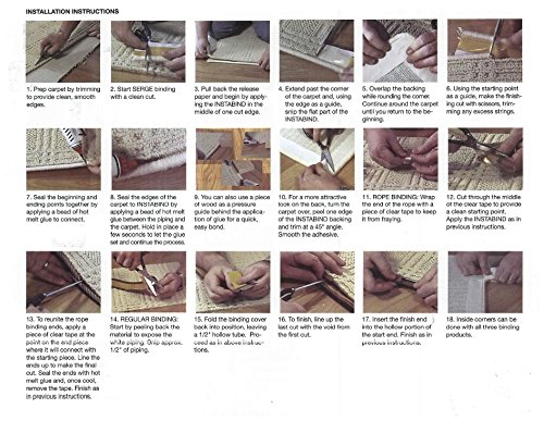 Instabind Regular Carpet Edge Binding Tape - 54 ft Roll for DIY Rug Finishing, Durable Hold for Area Rugs (Rose Color) | Perfect for Home Decor, Stair Treads & Floor Protection
